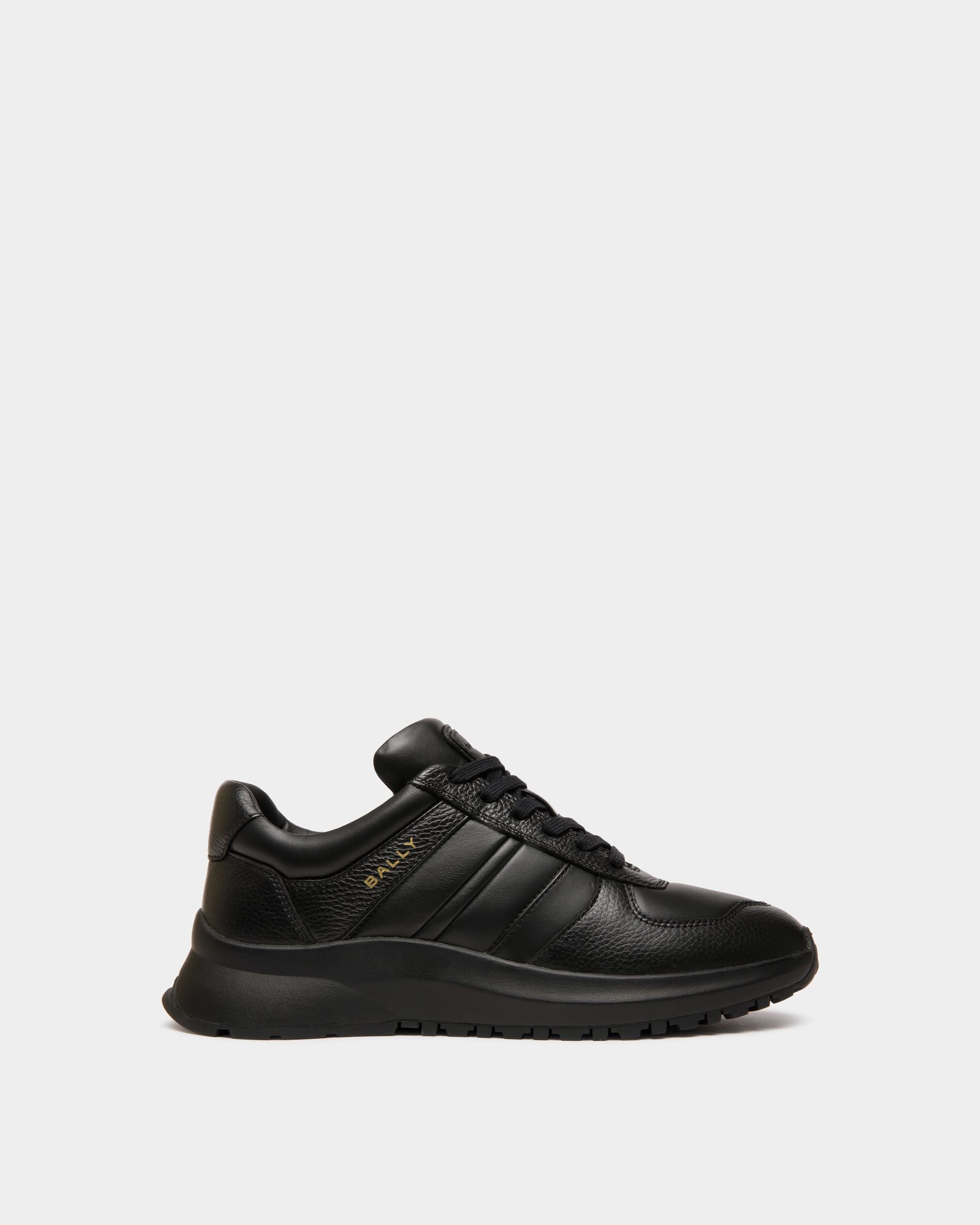 Sneaker Outline En Cuir Noir - Homme - Bally - 01