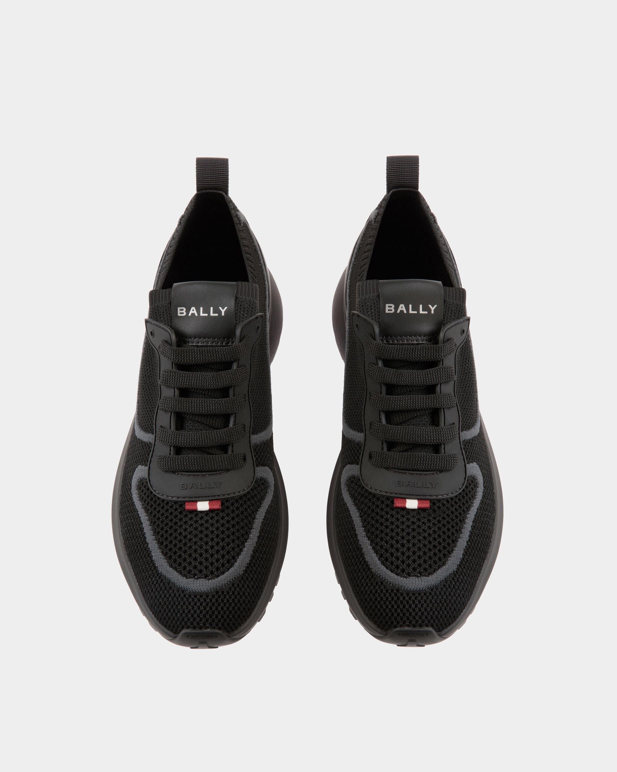 Sneaker Outline En Maille Noire - Homme - Bally - 04