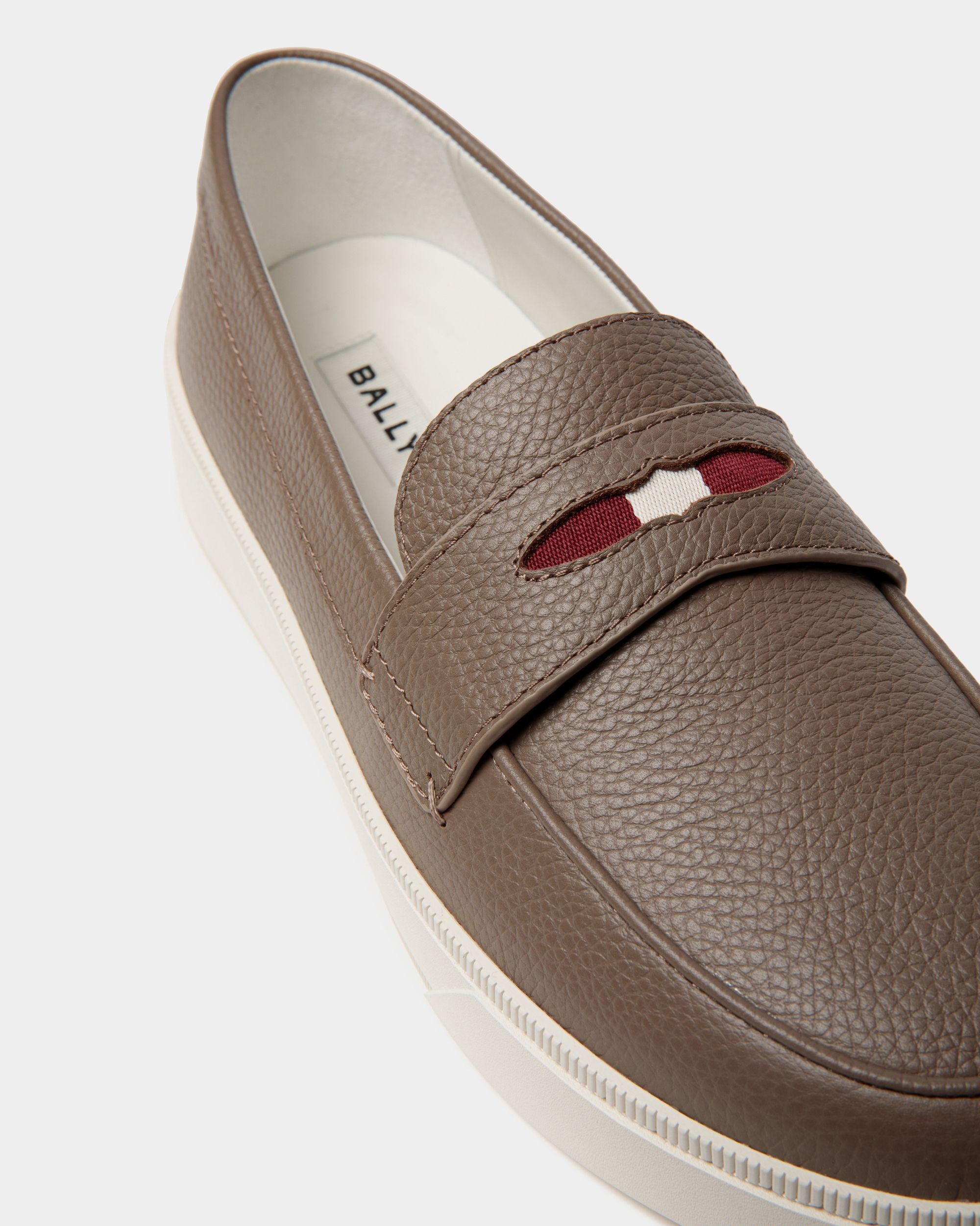 Sneaker Raise En Cuir Grainé Taupe - Homme - Bally - 05