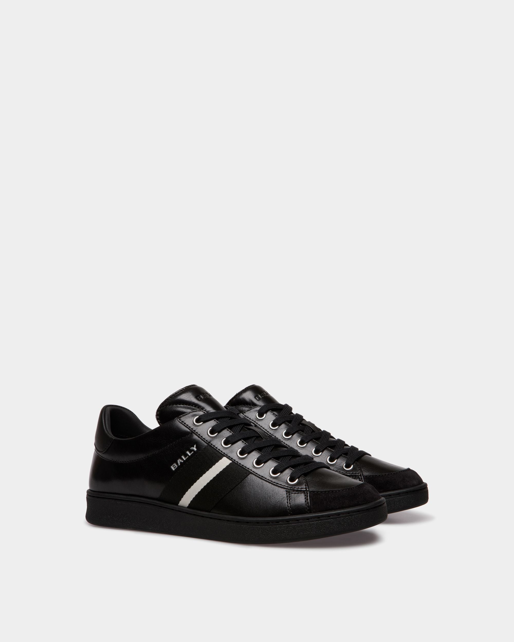 Sneaker Tennis En Cuir Noir - Homme - Bally - 02