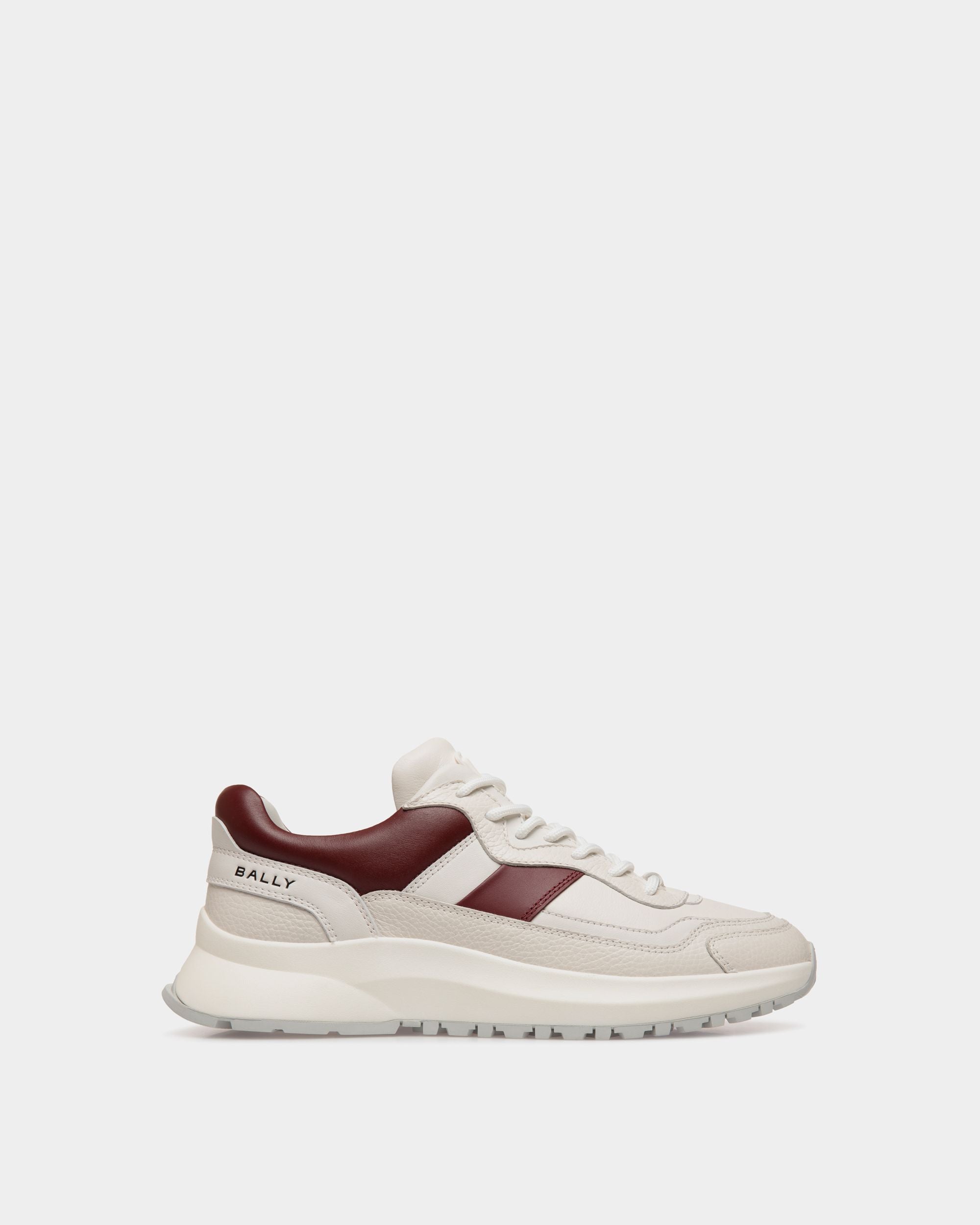 Sneaker Outline En Cuir Blanc Et Heritage Red - Homme - Bally - 01