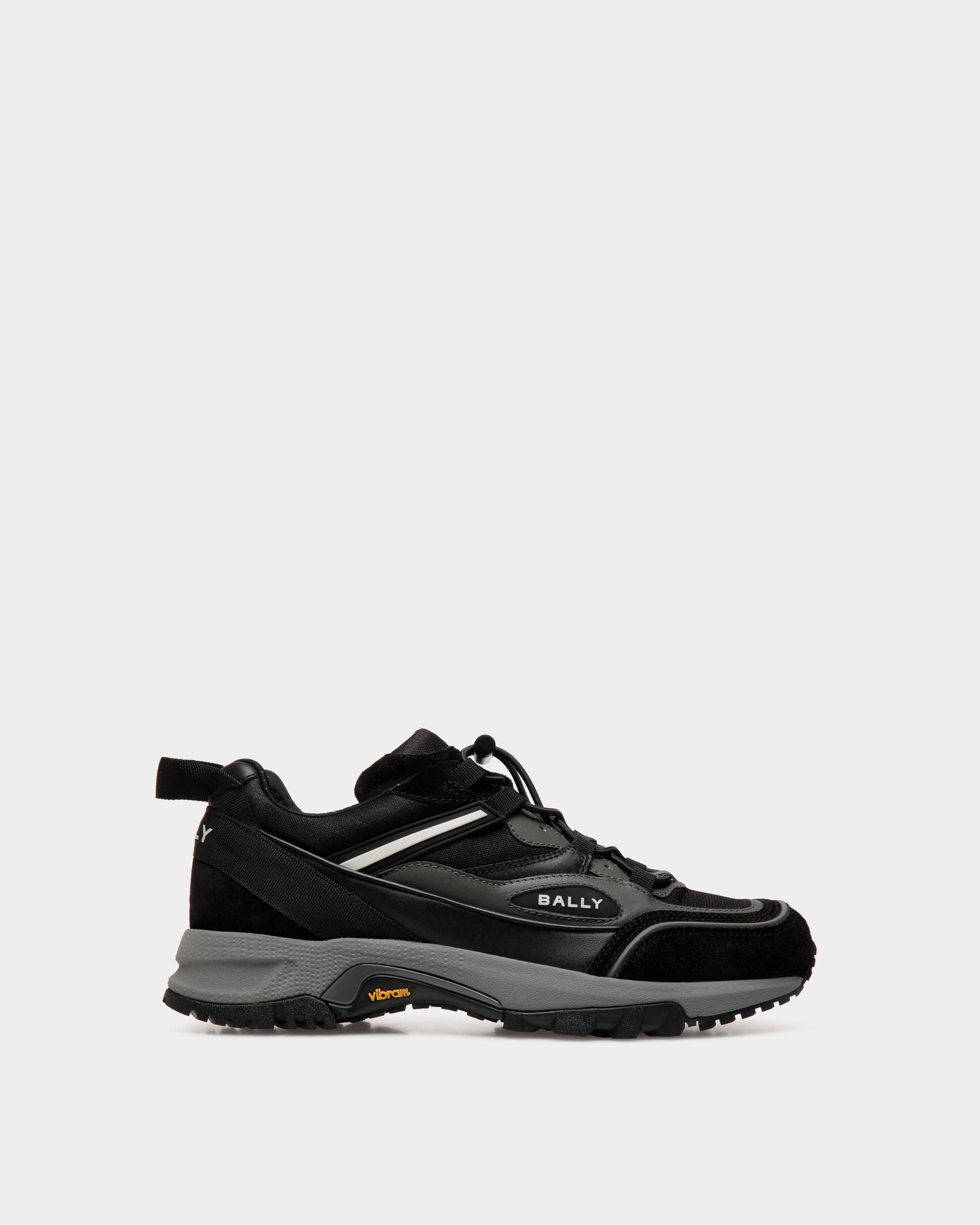 Sneaker Faster En Cuir Et Nylon Noir Et Gris - Homme - Bally - 01