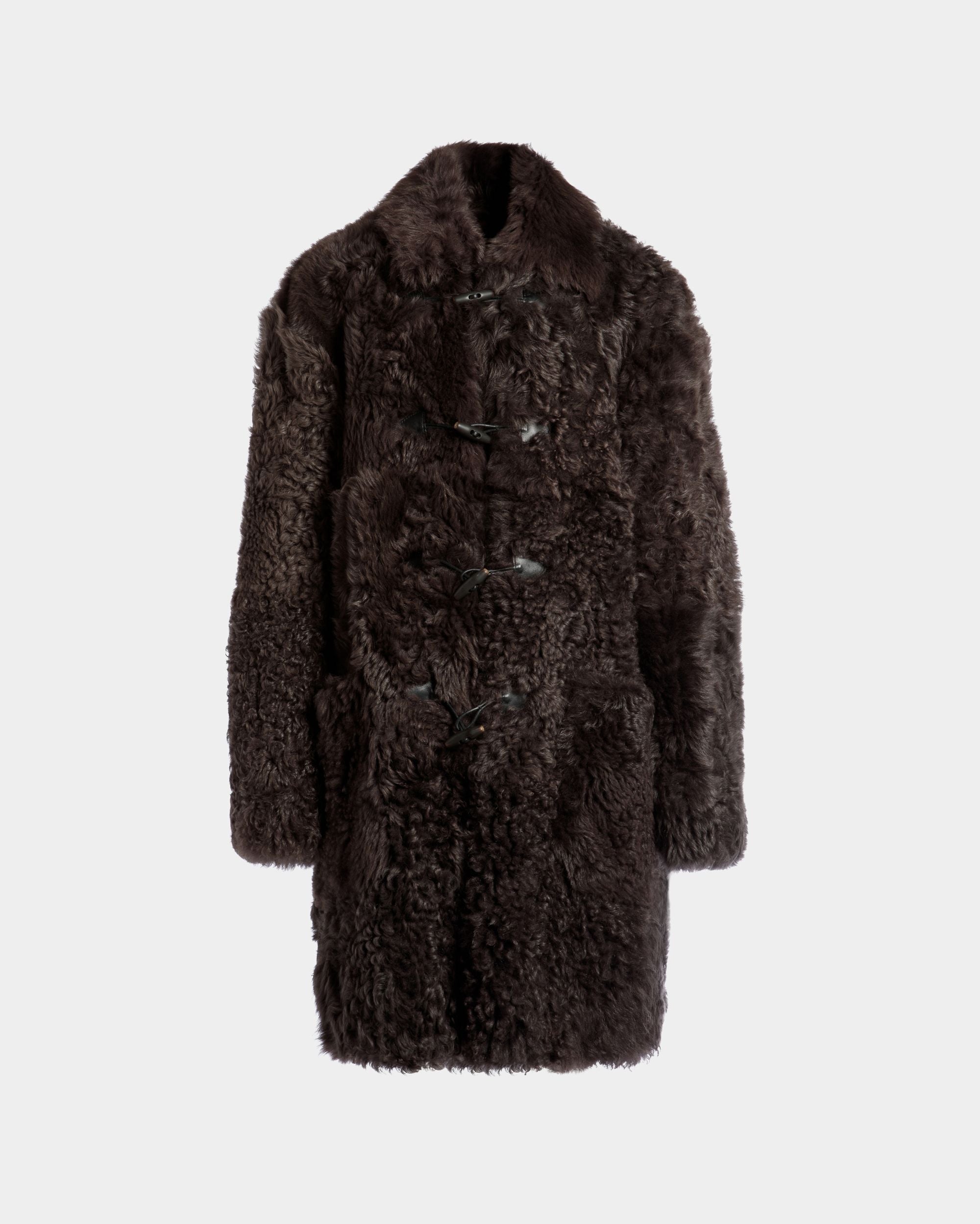 Manteau De La Capsule D’hiver En Shearling Ebano - Homme - Bally - 01