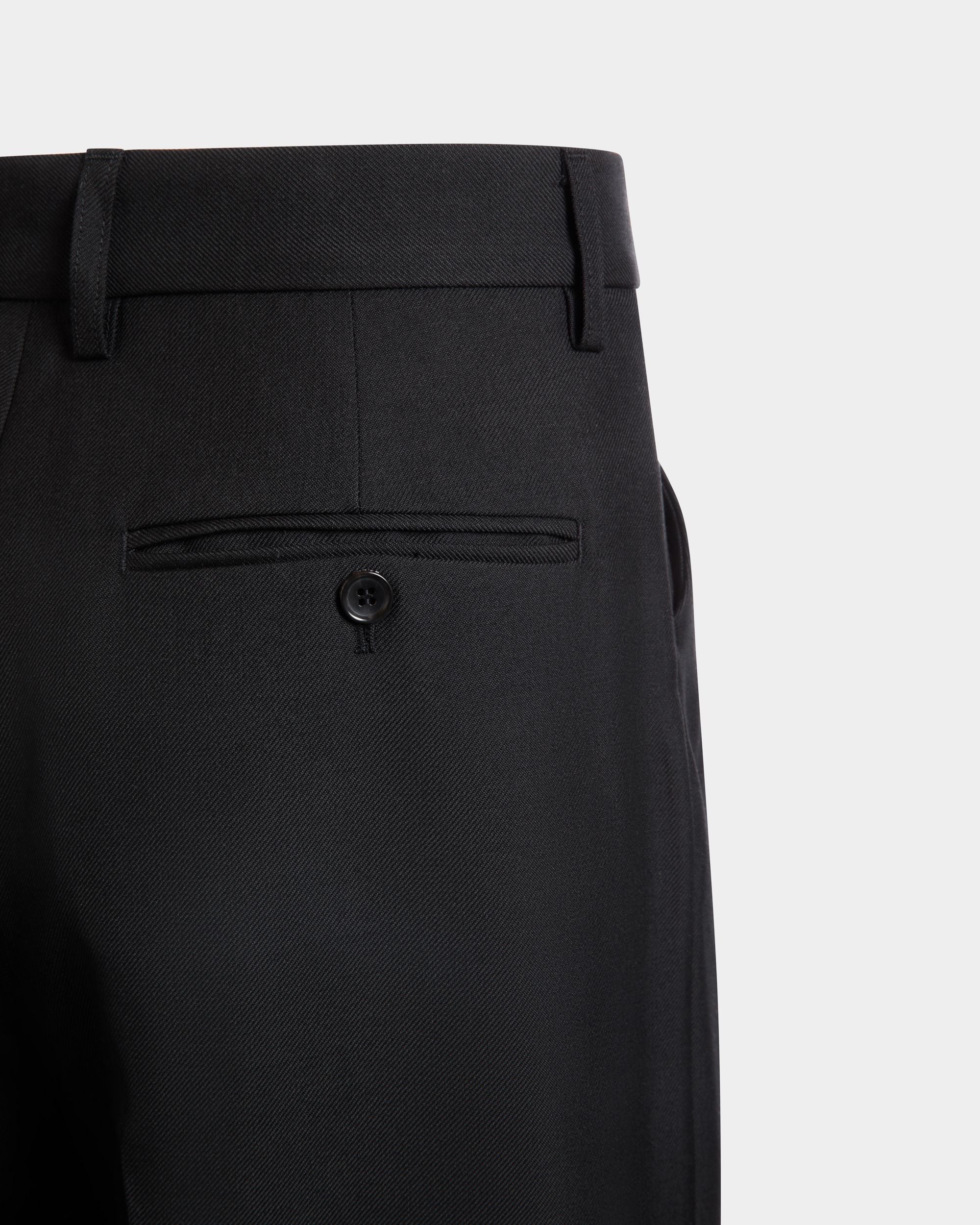 Pantalon Couture En Laine Mélangée Noire - Homme - Bally - 02