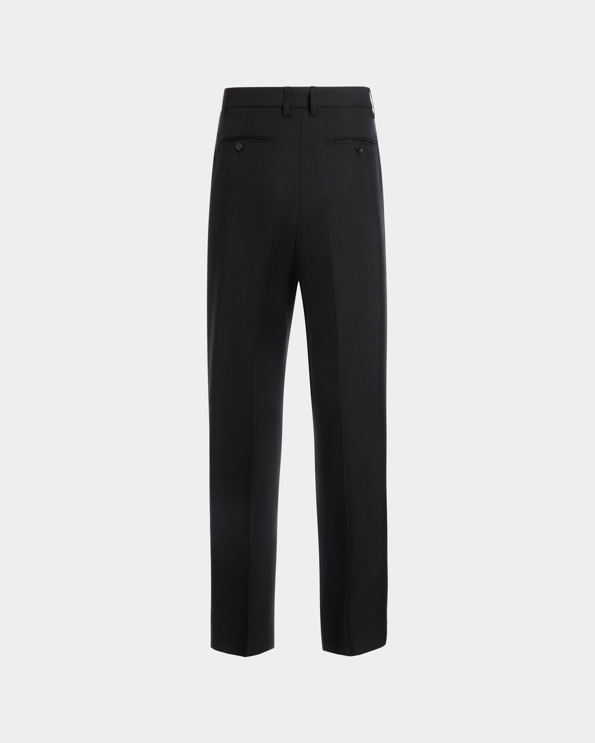 Pantalon Couture En Laine Mélangée Noire - Homme - Bally - 03