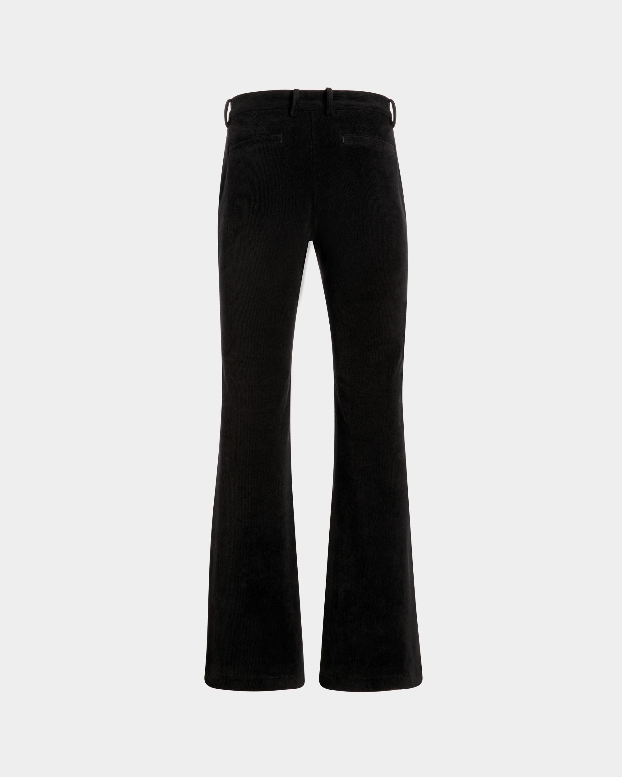 Pantalon Évasé En Velours Côtelé De Coton Noir - Homme - Bally - 03