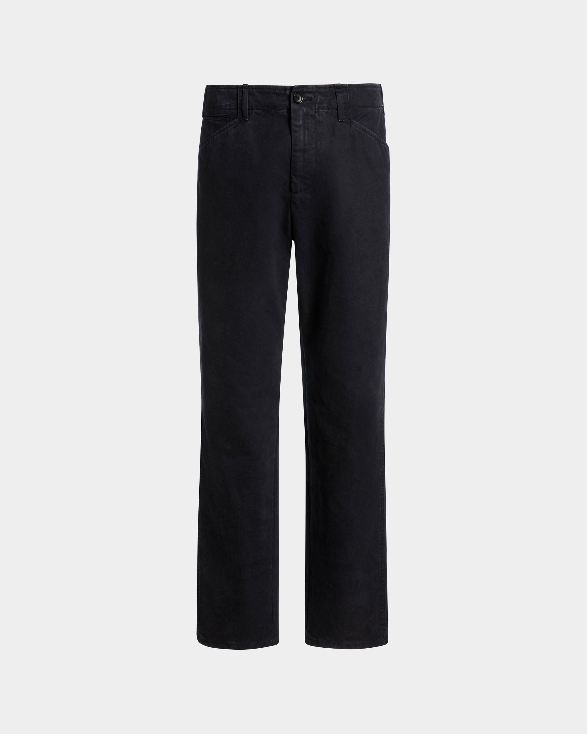 Pantalon 5 Poches En Coton Navy Blue - Homme - Bally - 01