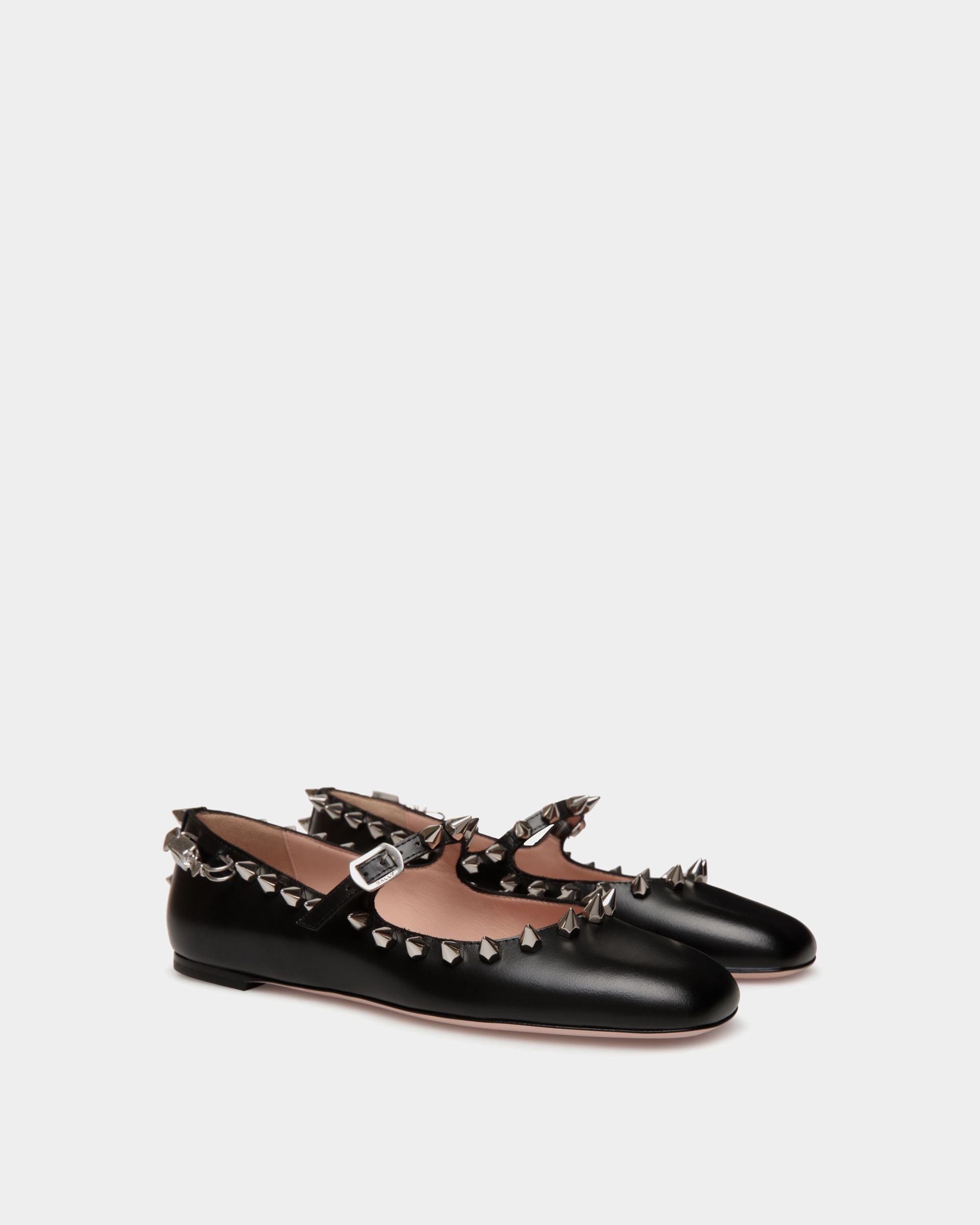 Ballyrina Mary-Jane Flat In Black Leather - Femme - Bally - 03