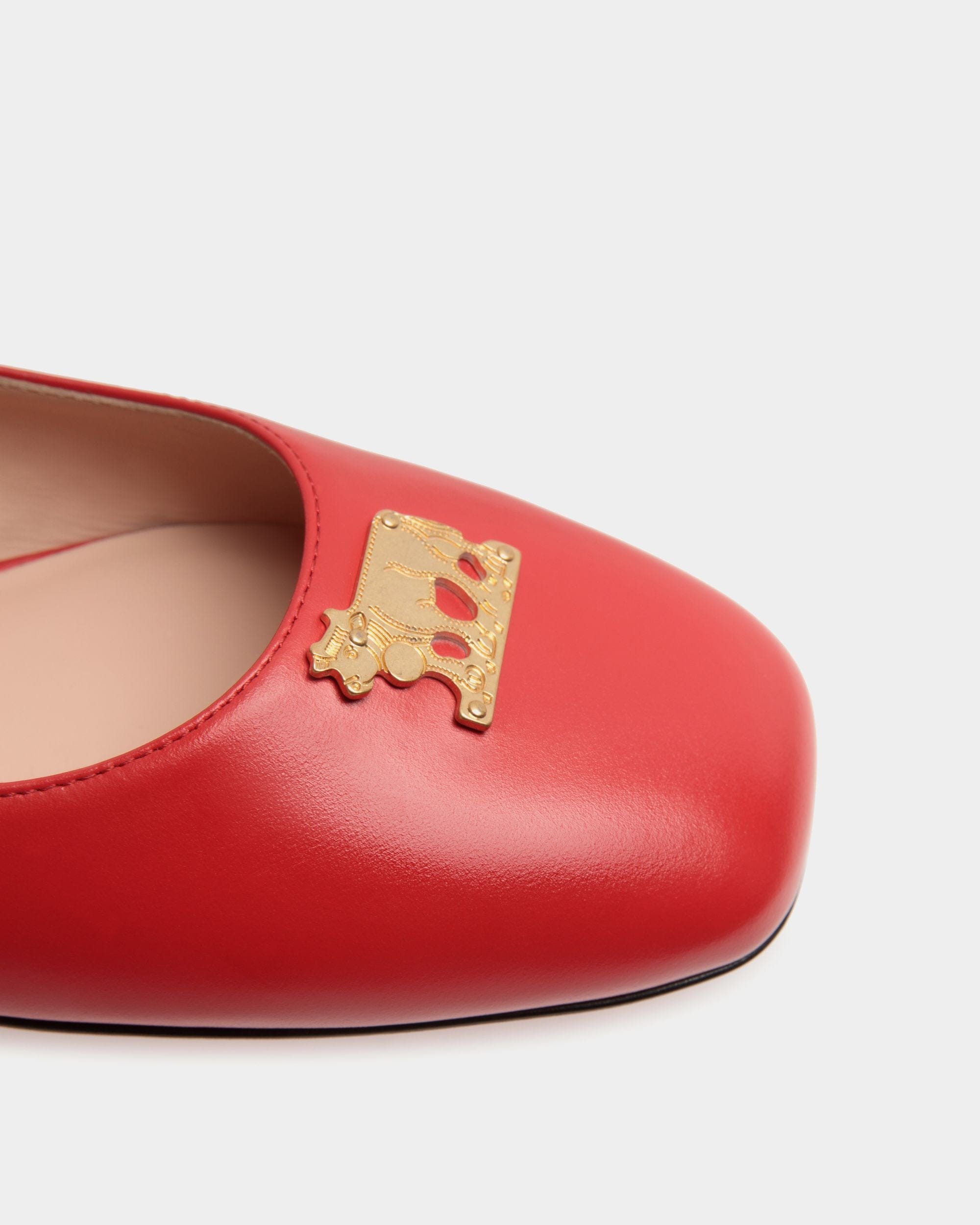 Ballyrina Flat In Red Leather - Femme - Bally - 05