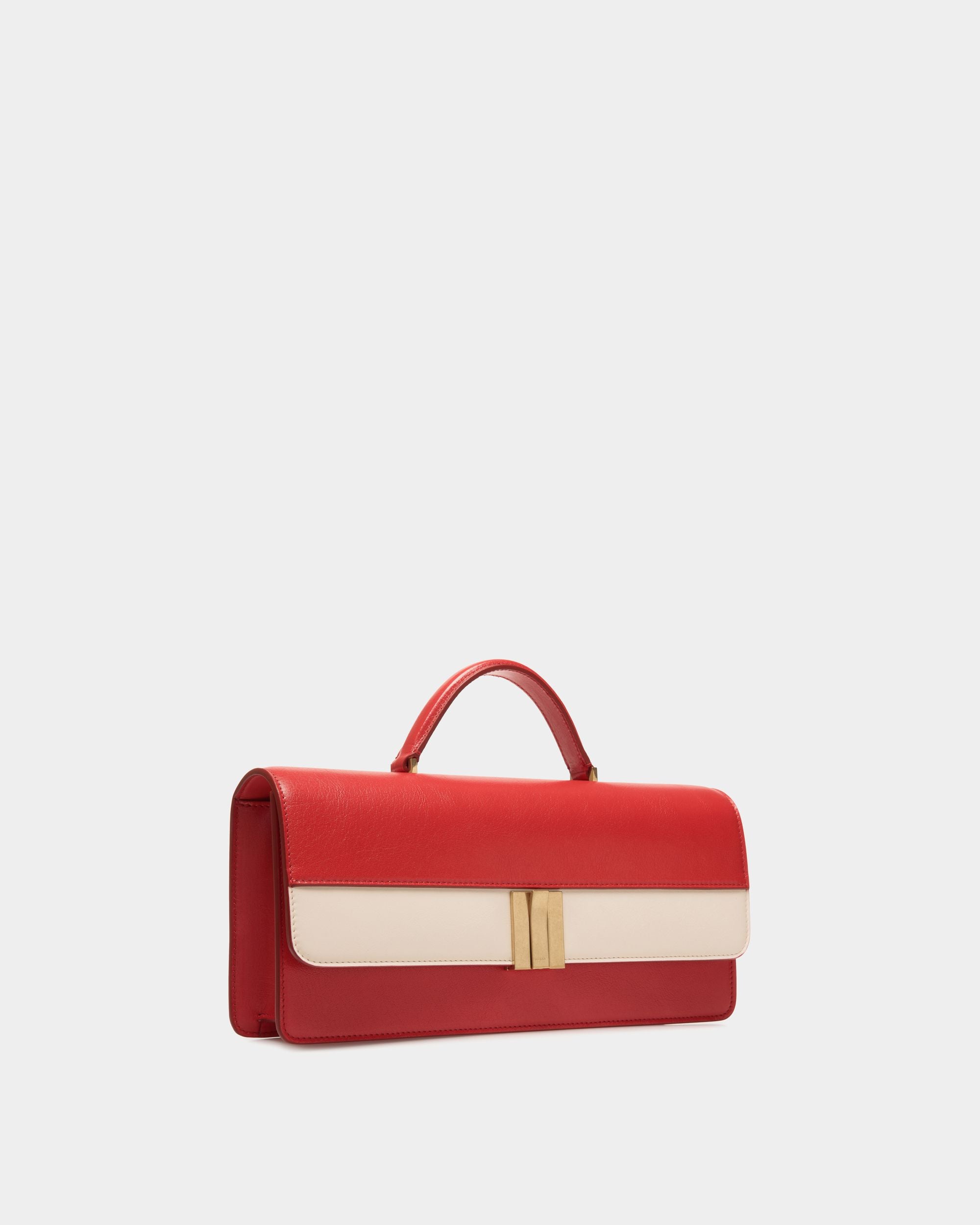 Sac À Anse Supérieure Ollam En Cuir Rouge Et Blanc - Femme - Bally - 04