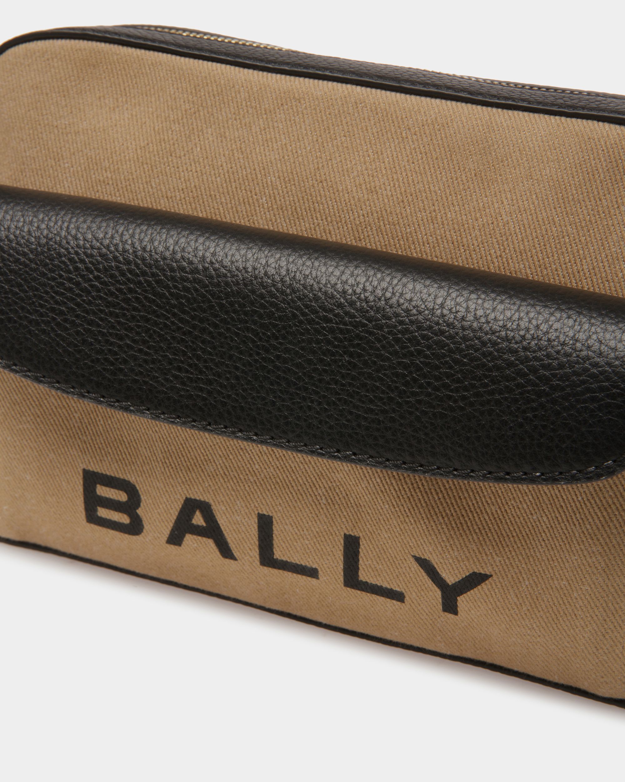 Sac à bandoulière Bar En tissu désert et noir - Femme - Bally - 05