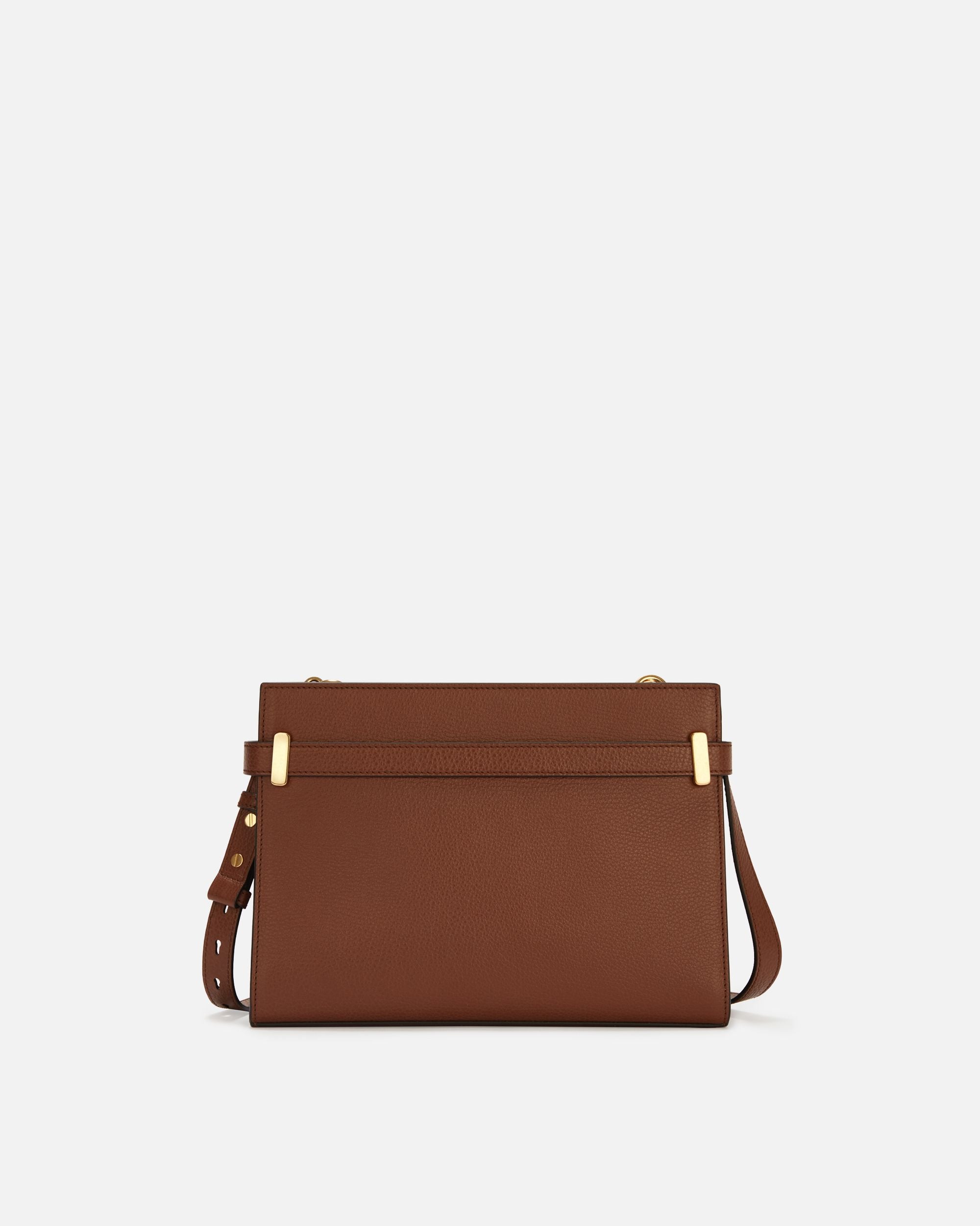 Sac D’épaule Carriage En Cuir Grainé Marron - Femme - Bally - 02