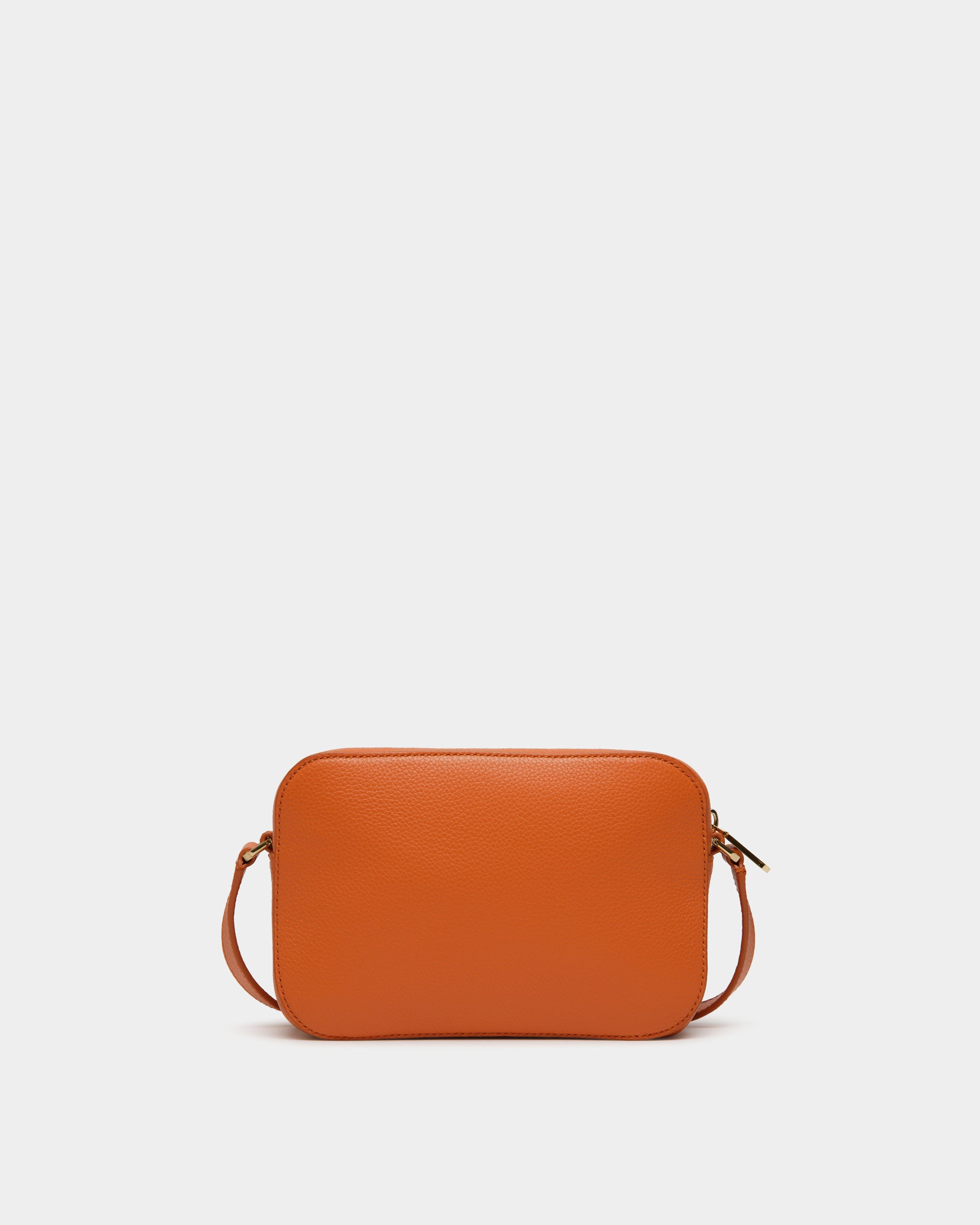 Petit Sac À Bandoulière Lock Me En Cuir Grainé Koi Orange - Femme - Bally - 02