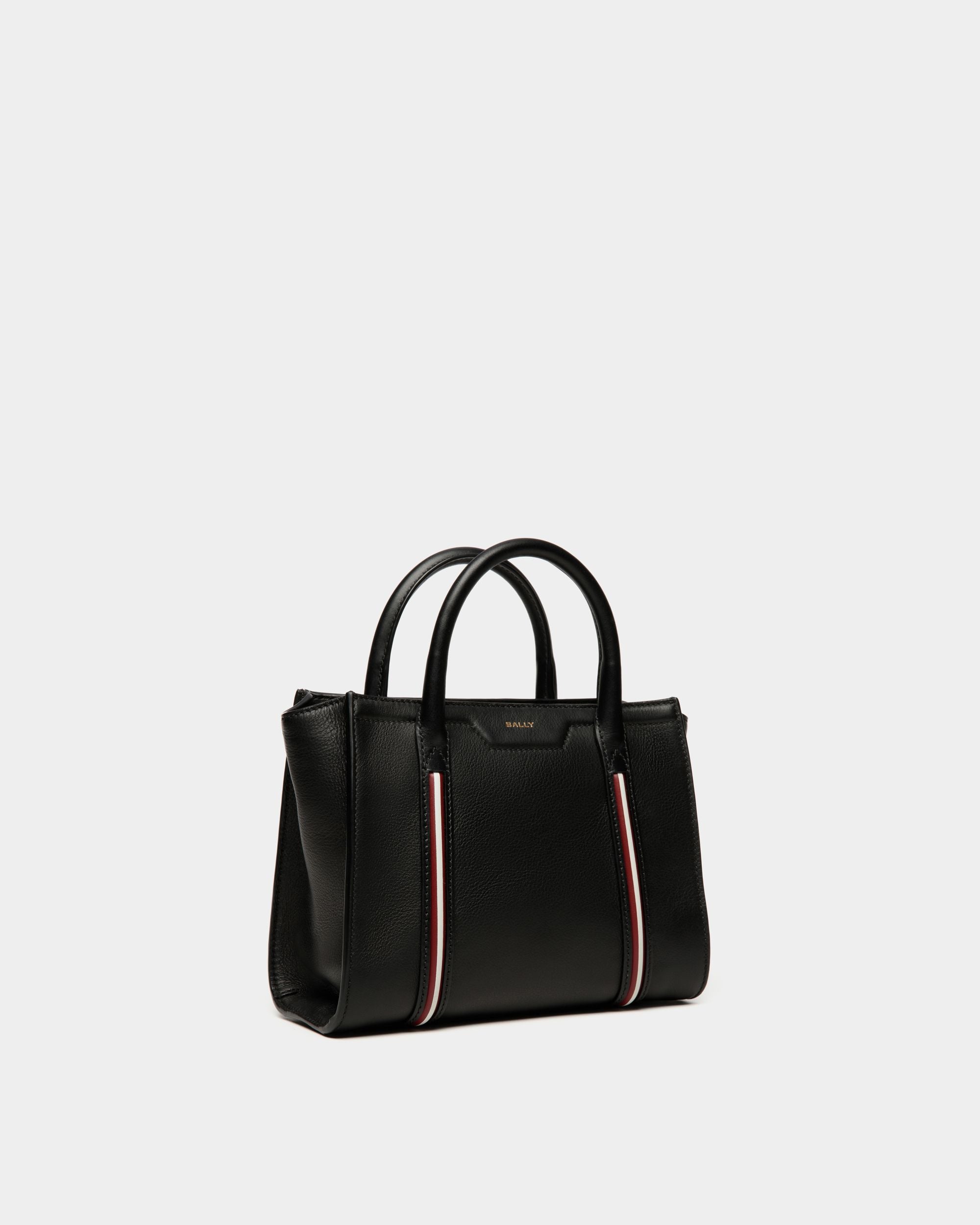 Petit Sac Cabas Code En Cuir Noir - Femme - Bally - 03