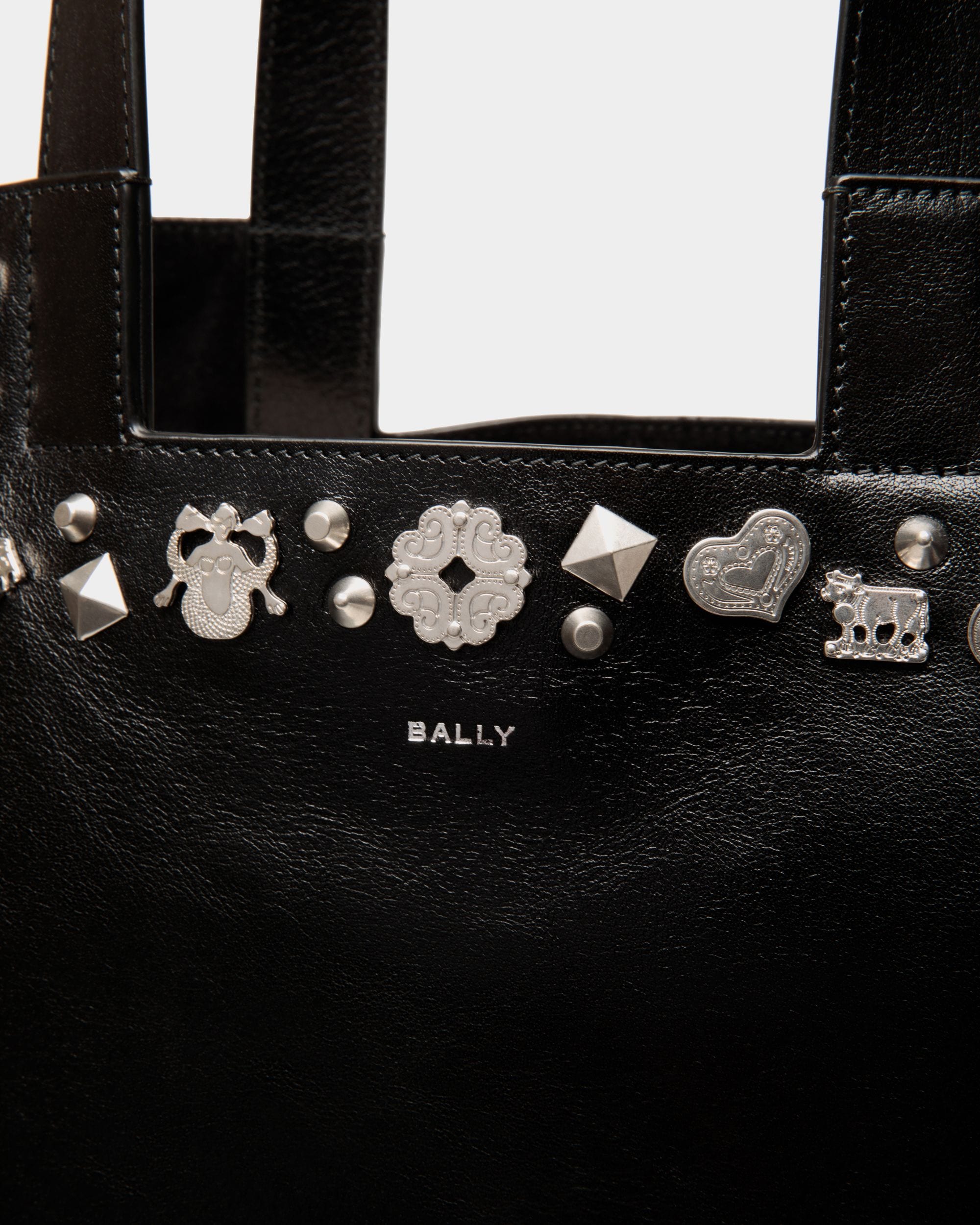 Sac Cabas Easy Bally En Cuir Noir Avec Clous - Femme - Bally - 05