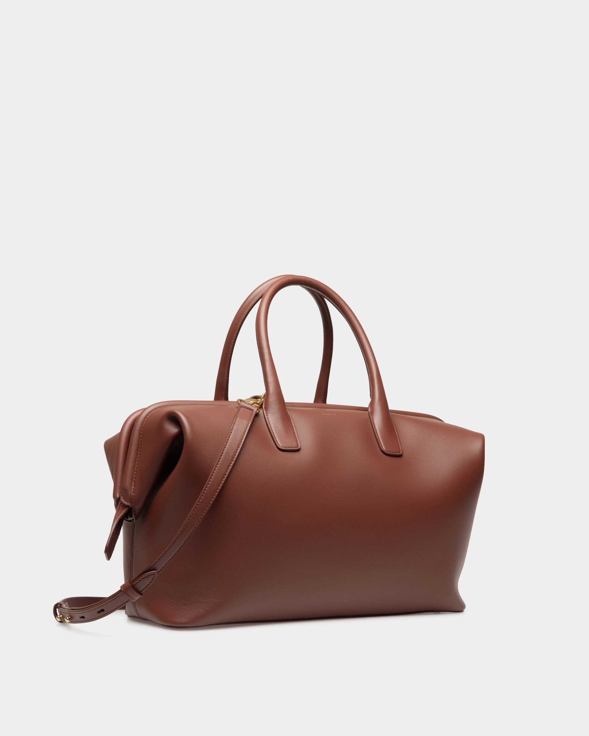 Sac À Anse Supérieure Belle En Cuir Marron - Femme - Bally - 03