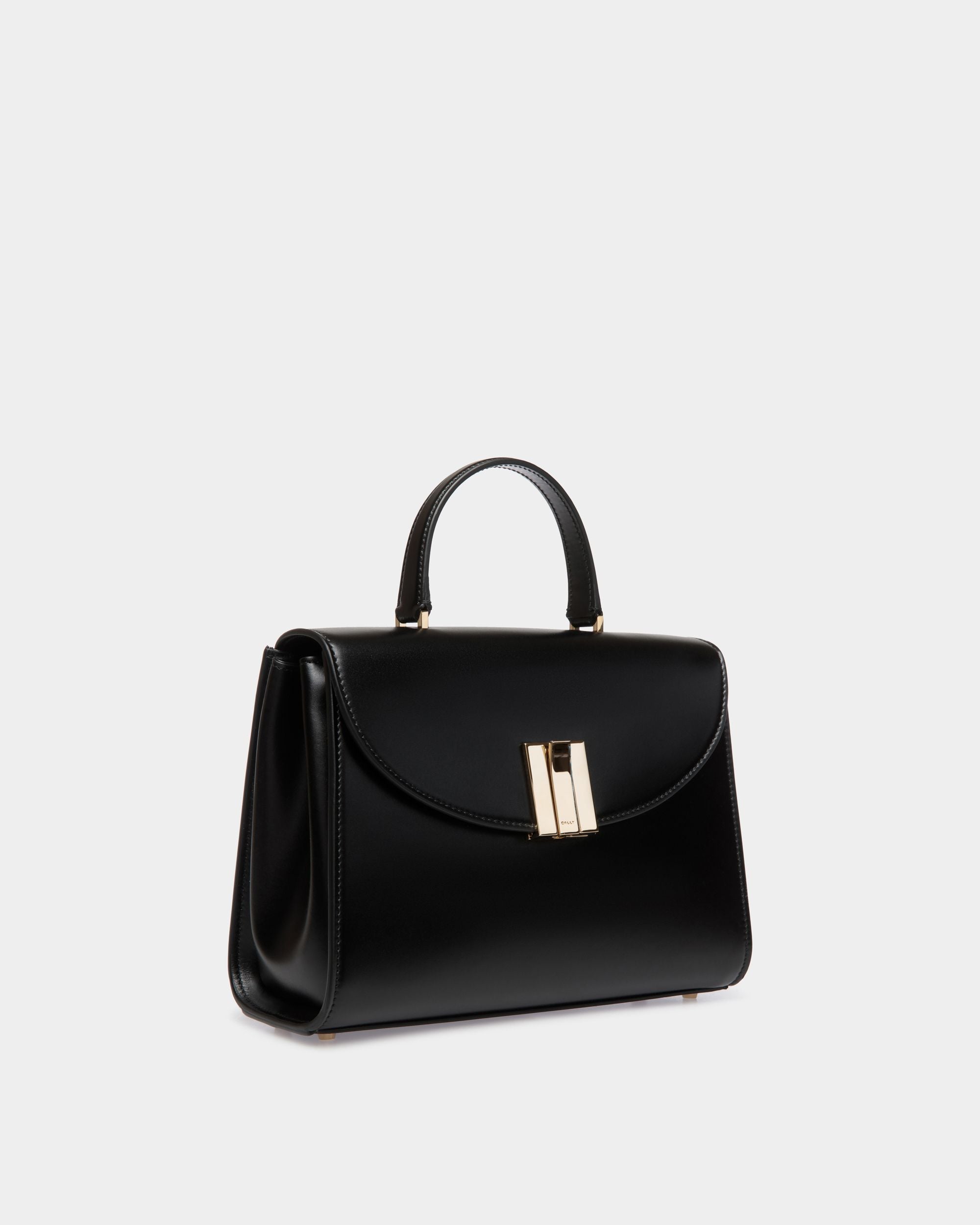 Sac À Anse Supérieure Ollam En Cuir Noir - Femme - Bally - 04