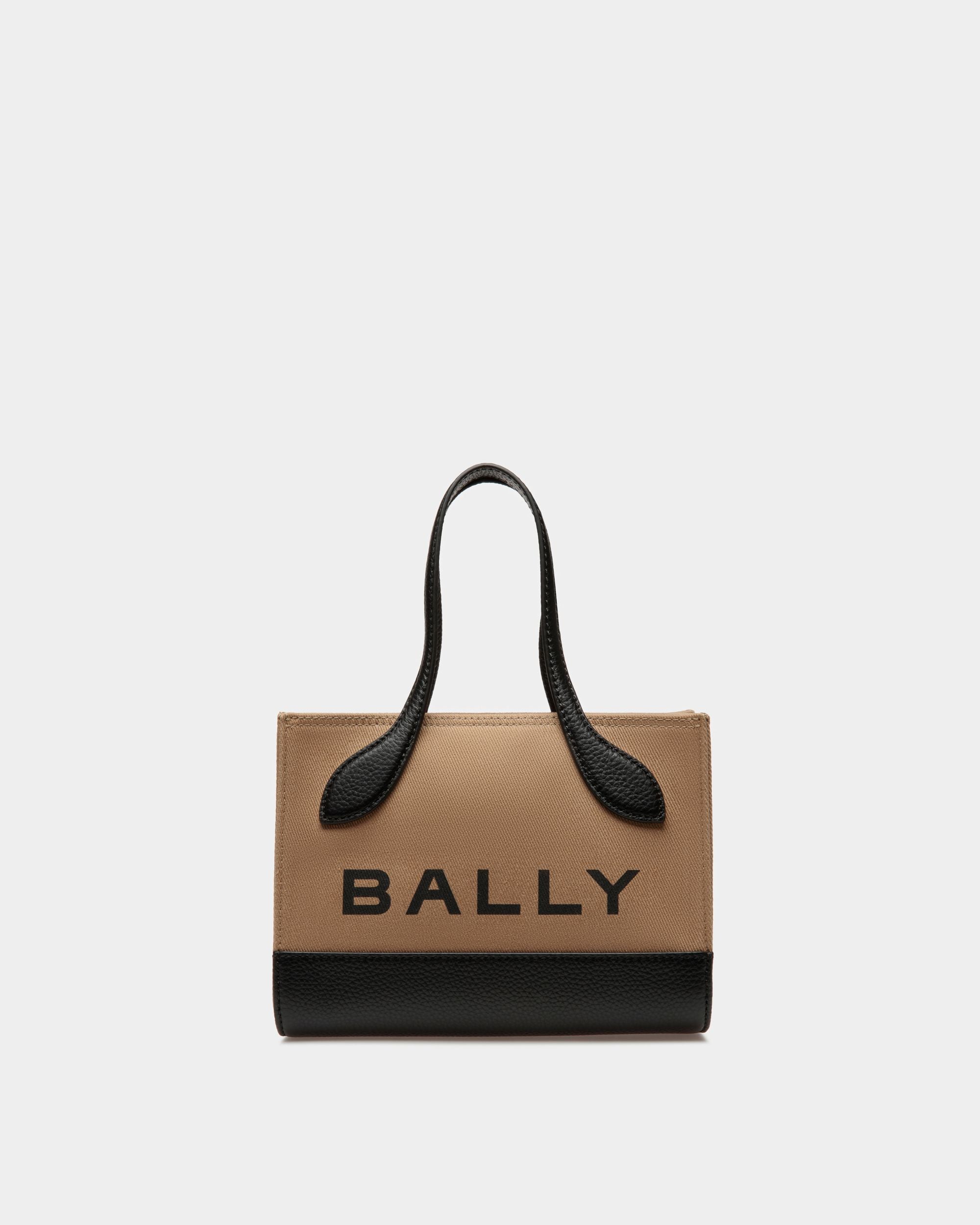 Mini-sac Bar En tissu désert et noir - Femme - Bally - 01