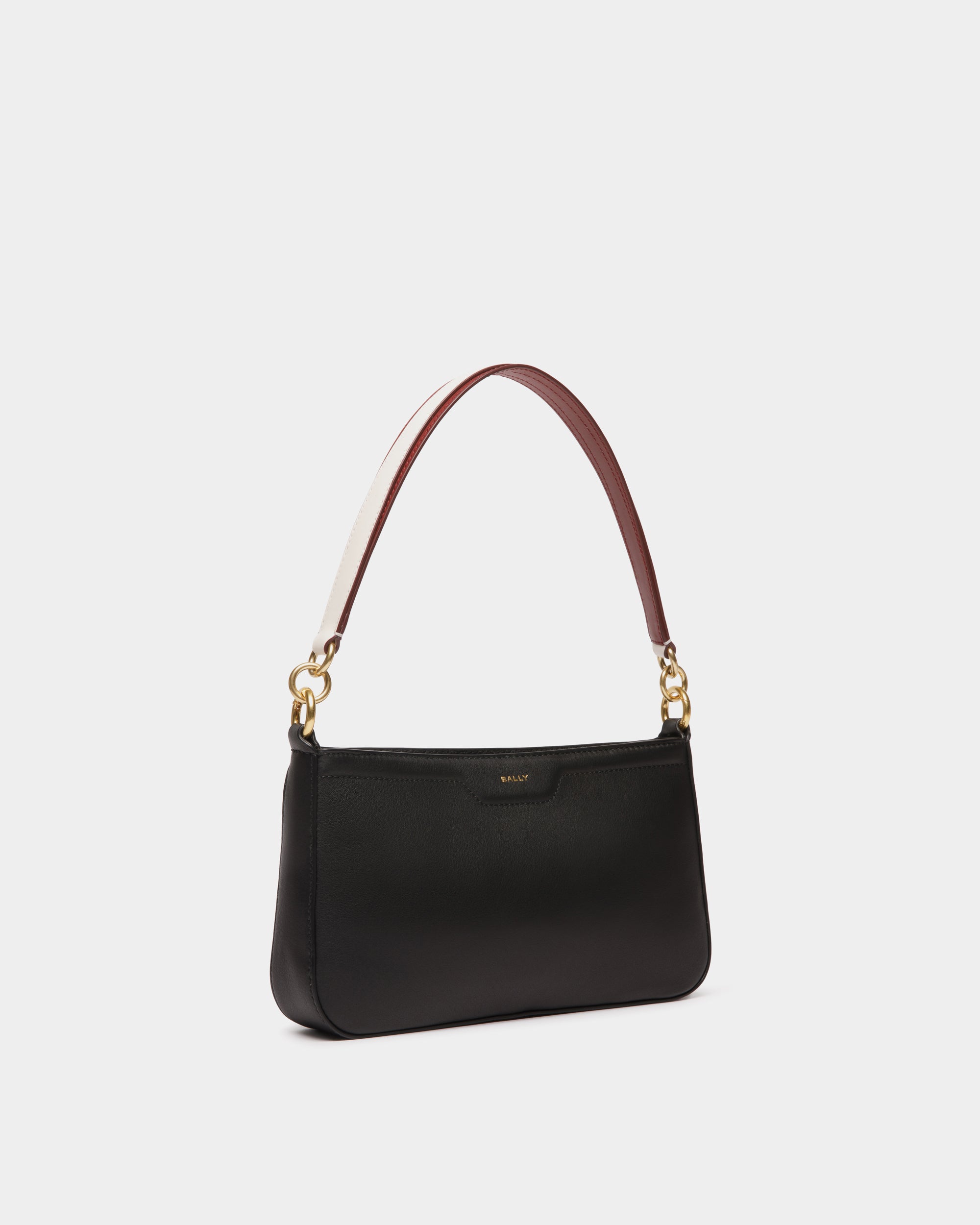 Petit Sac D'épaule Code En Cuir Noir - Femme - Bally - 04