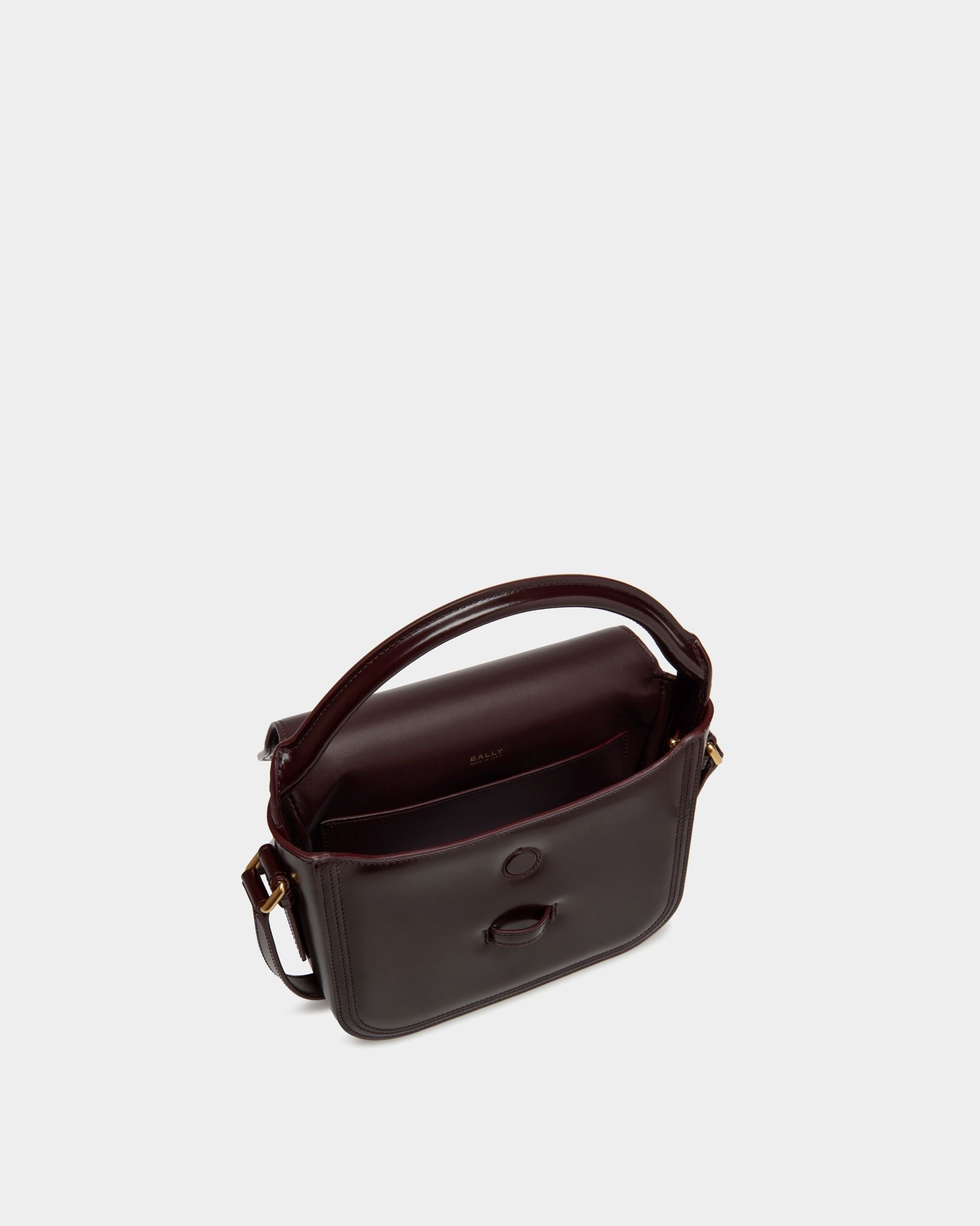 Mini Sac Beckett En Cuir Brossé Deep Burgundy - Femme - Bally - 05