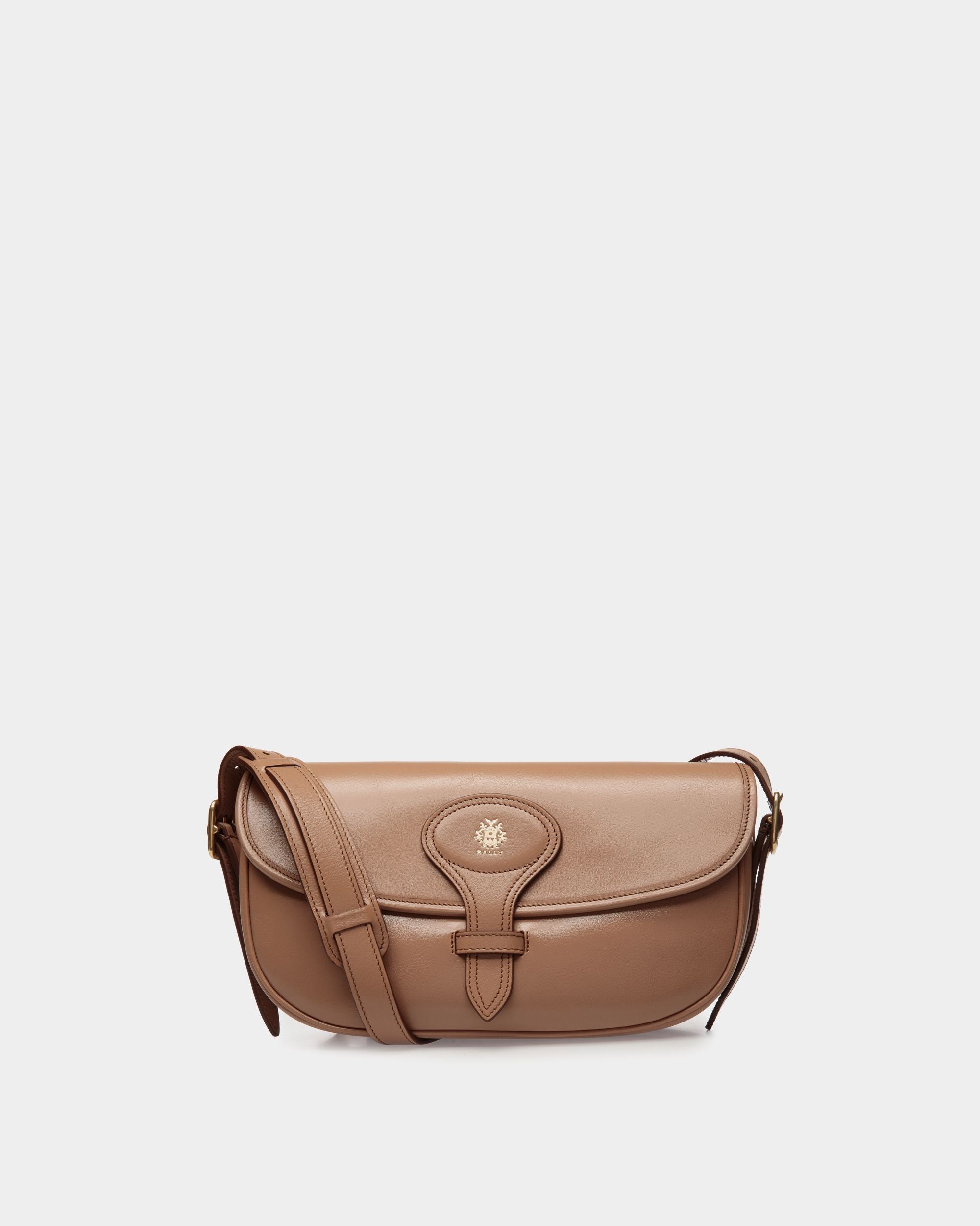 Sac À Bandoulière Beckett En Cuir Praline Beige - Femme - Bally - 01