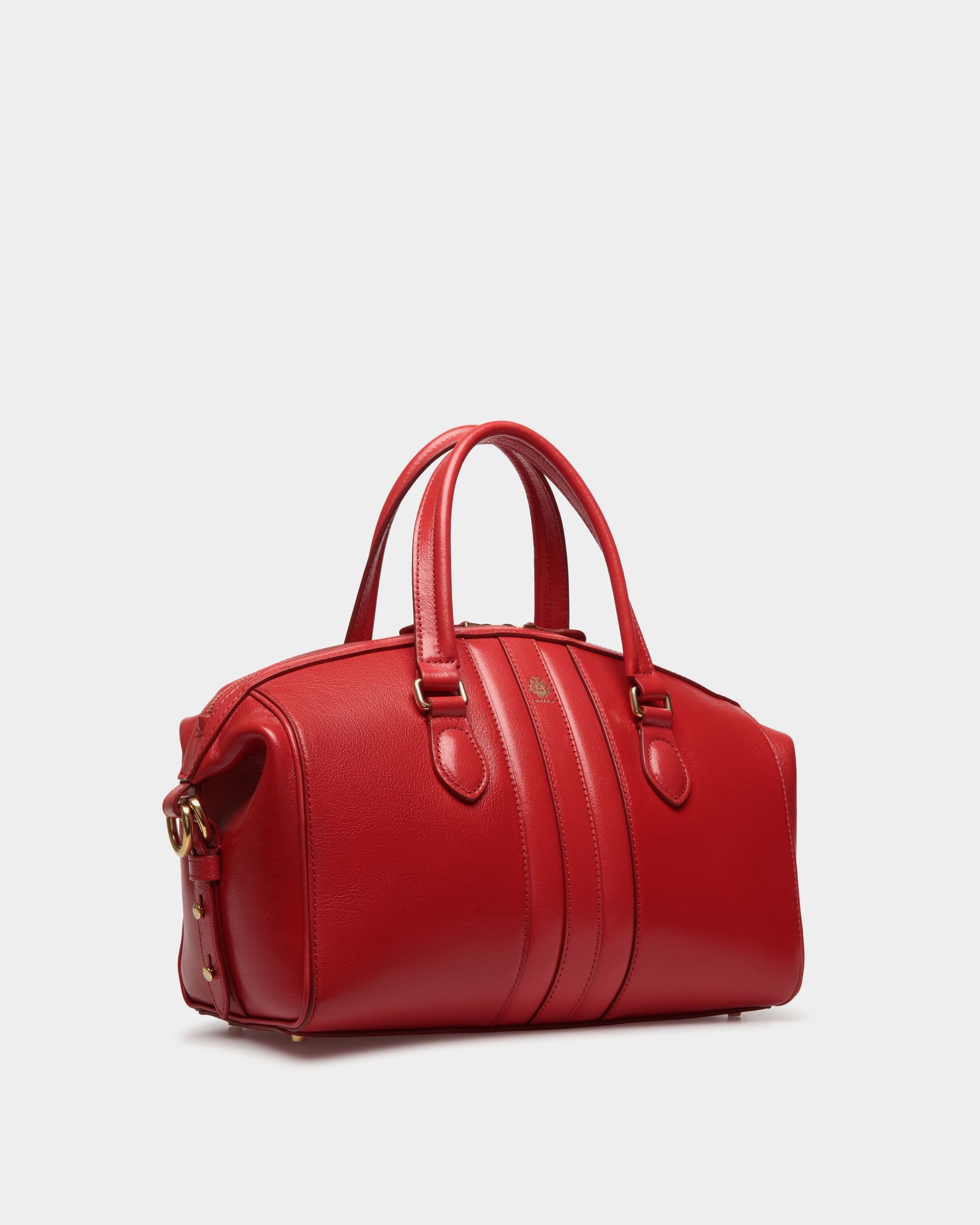 Beckett Top Handle Bag In Red Leather - Femme - Bally - 04