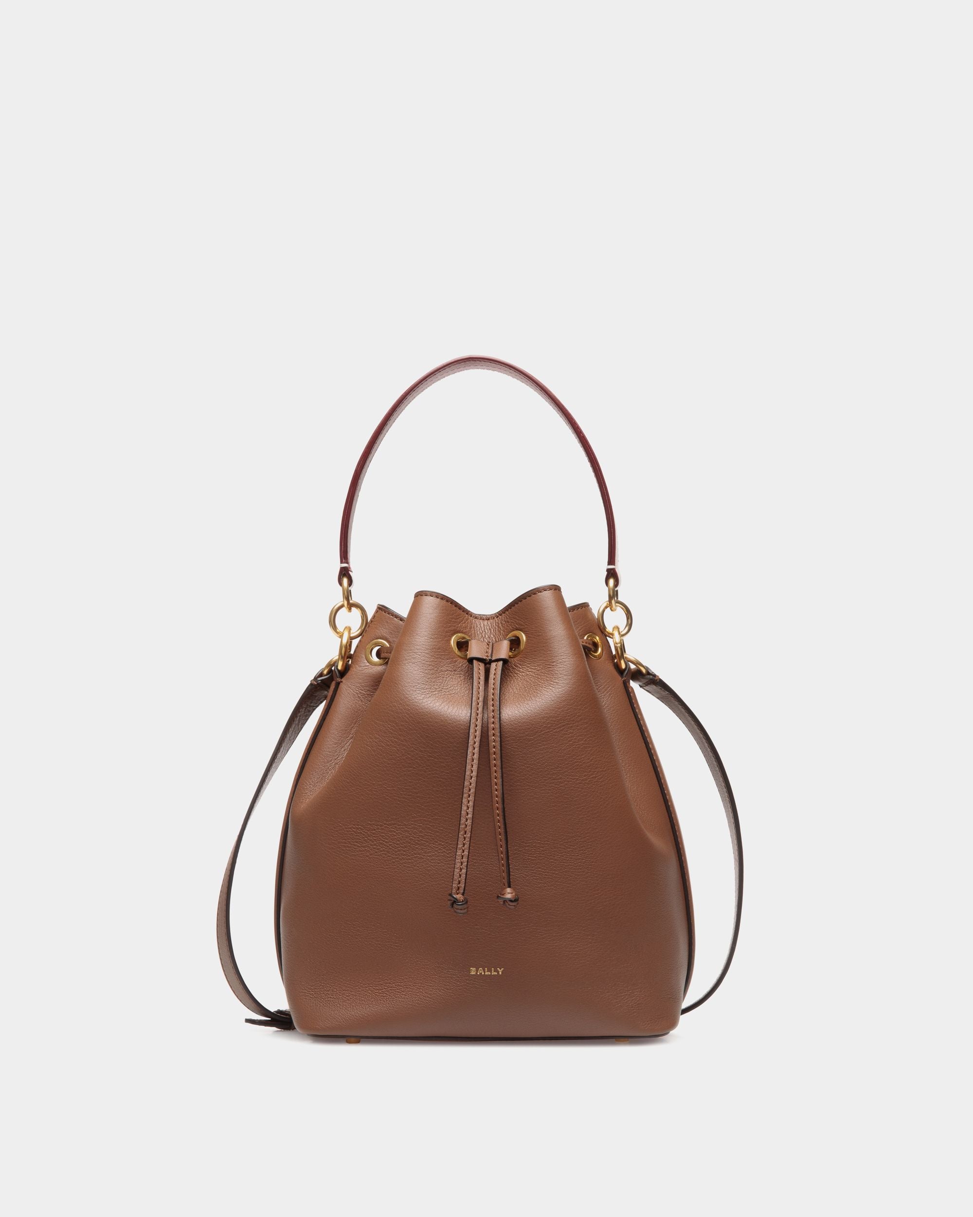 Sac Seau Code En Cuir Marron - Femme - Bally - 01