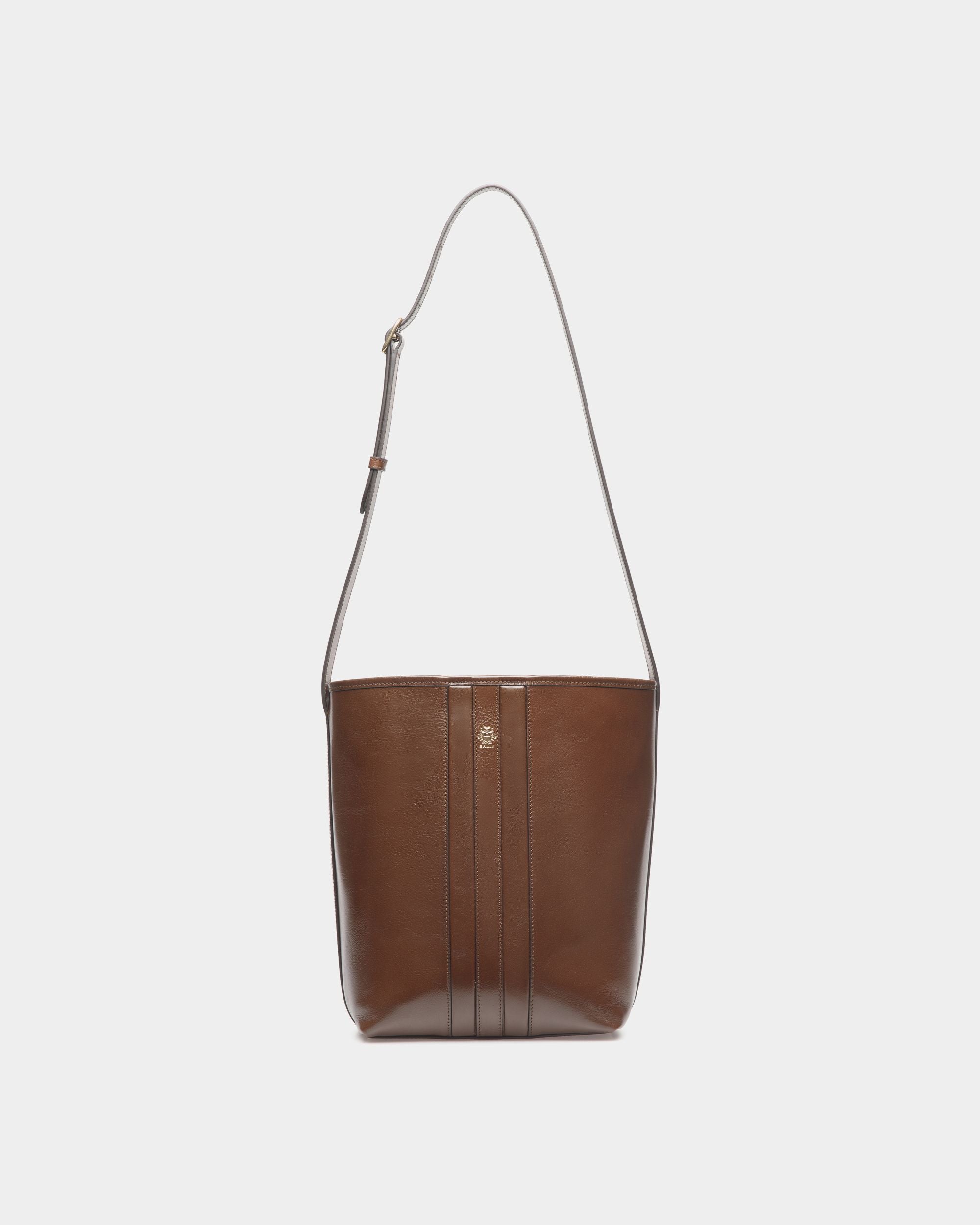 Sac Seau Beckett En Cuir Marron Glacé - Femme - Bally - 01