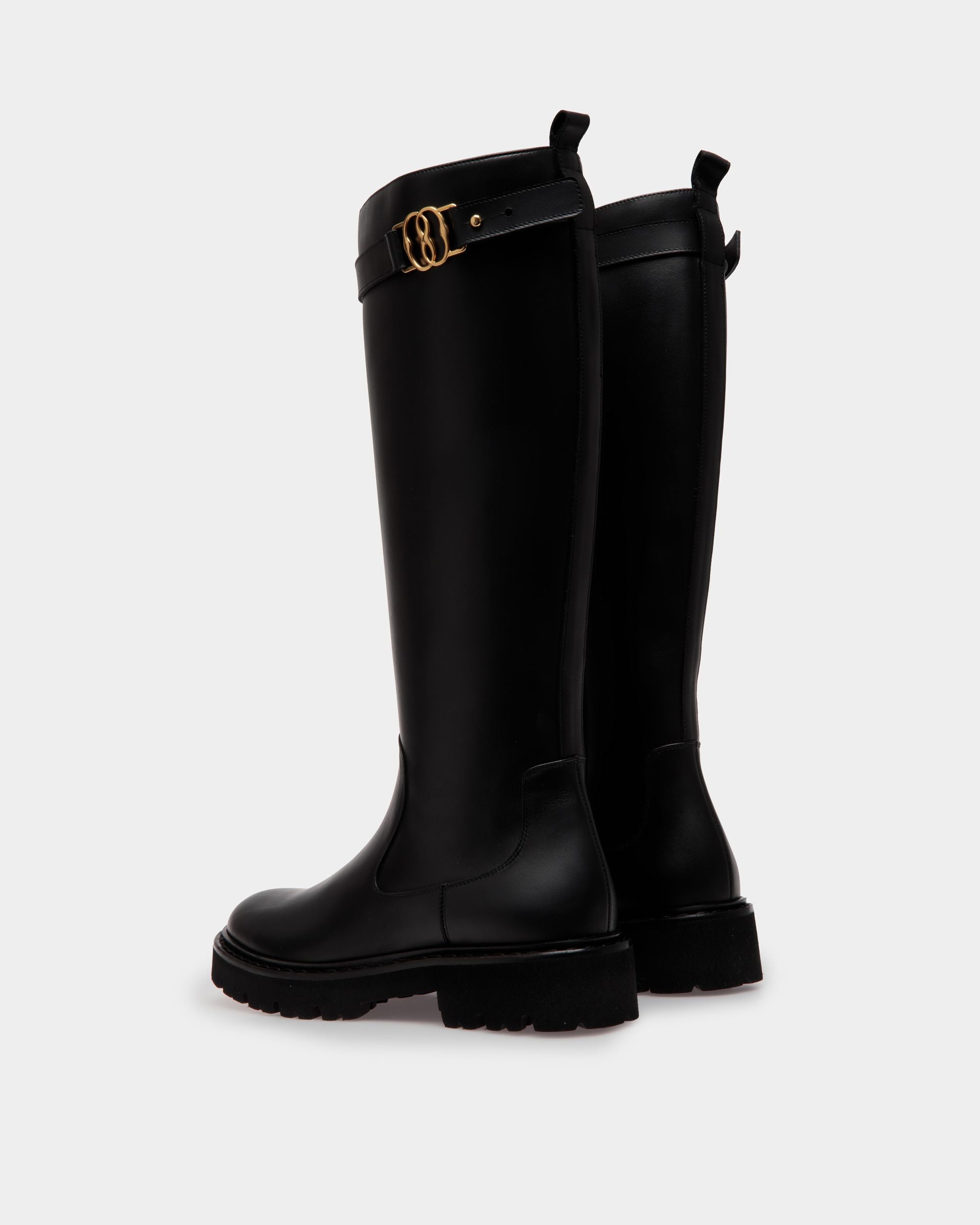 Bottes Montantes Enga En Cuir Noir - Femme - Bally - 03