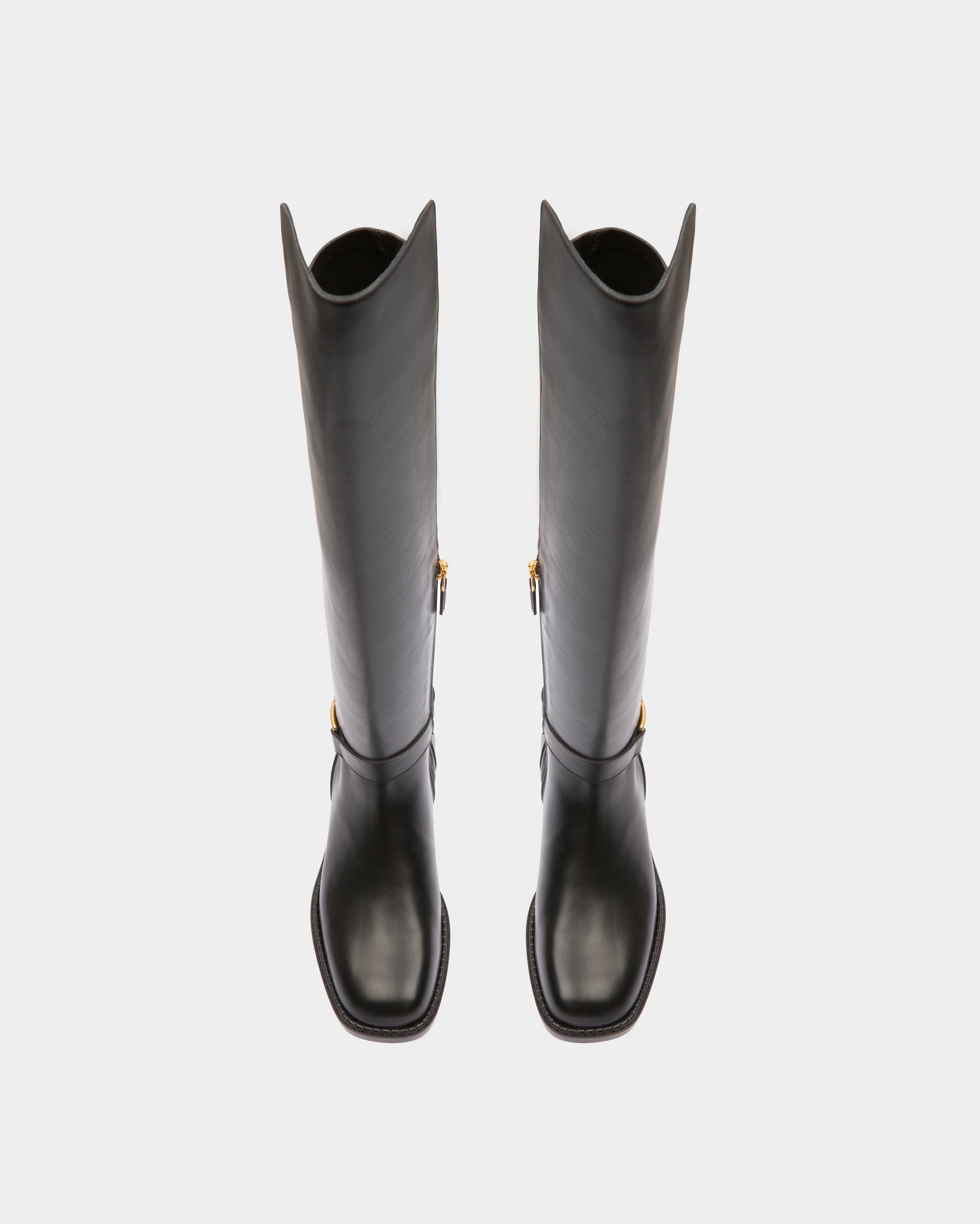 Eloire Bottes Longues En Cuir Noir - Femme - Bally - 02