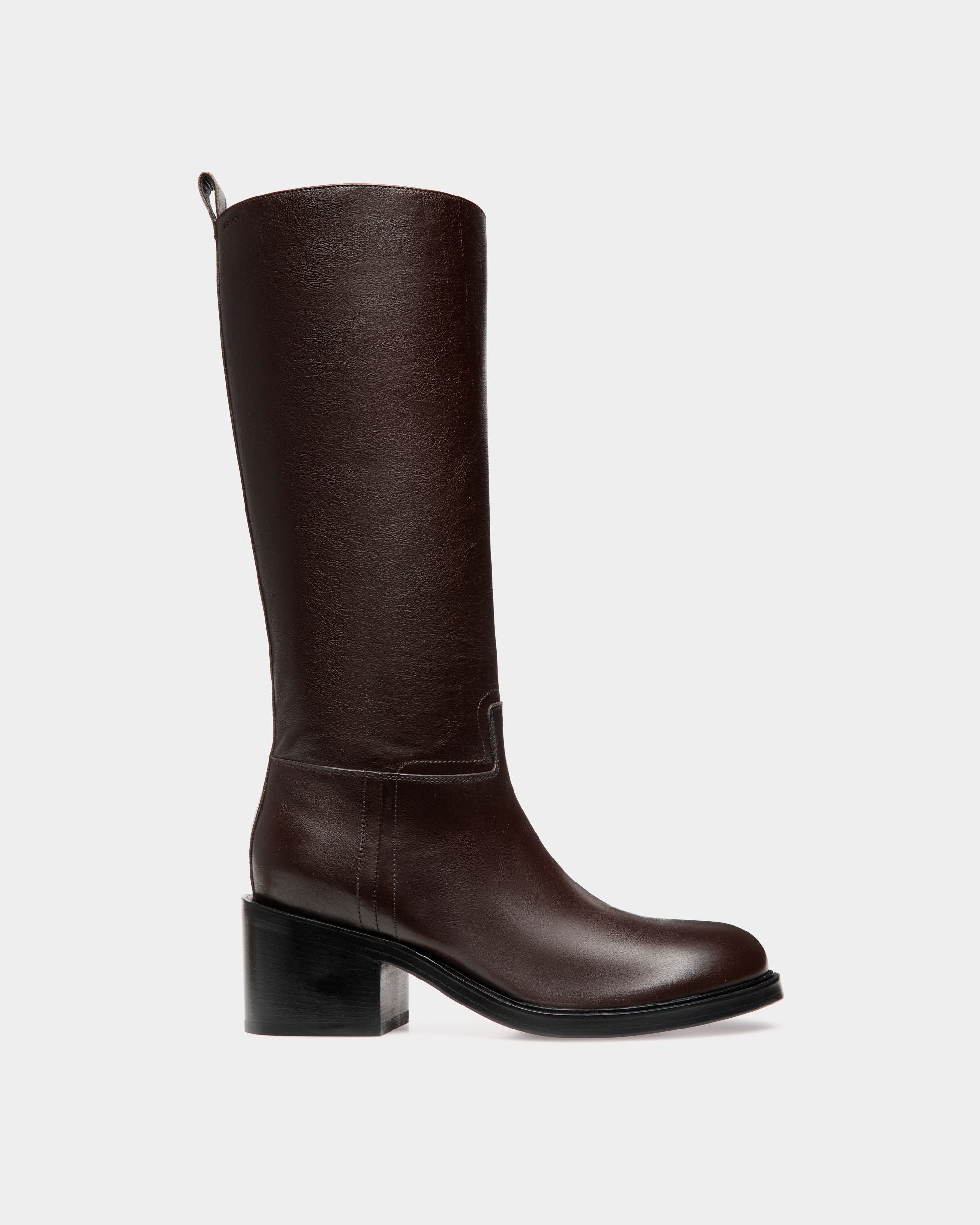 Botte Peggy En Cuir Marron - Femme - Bally - 01