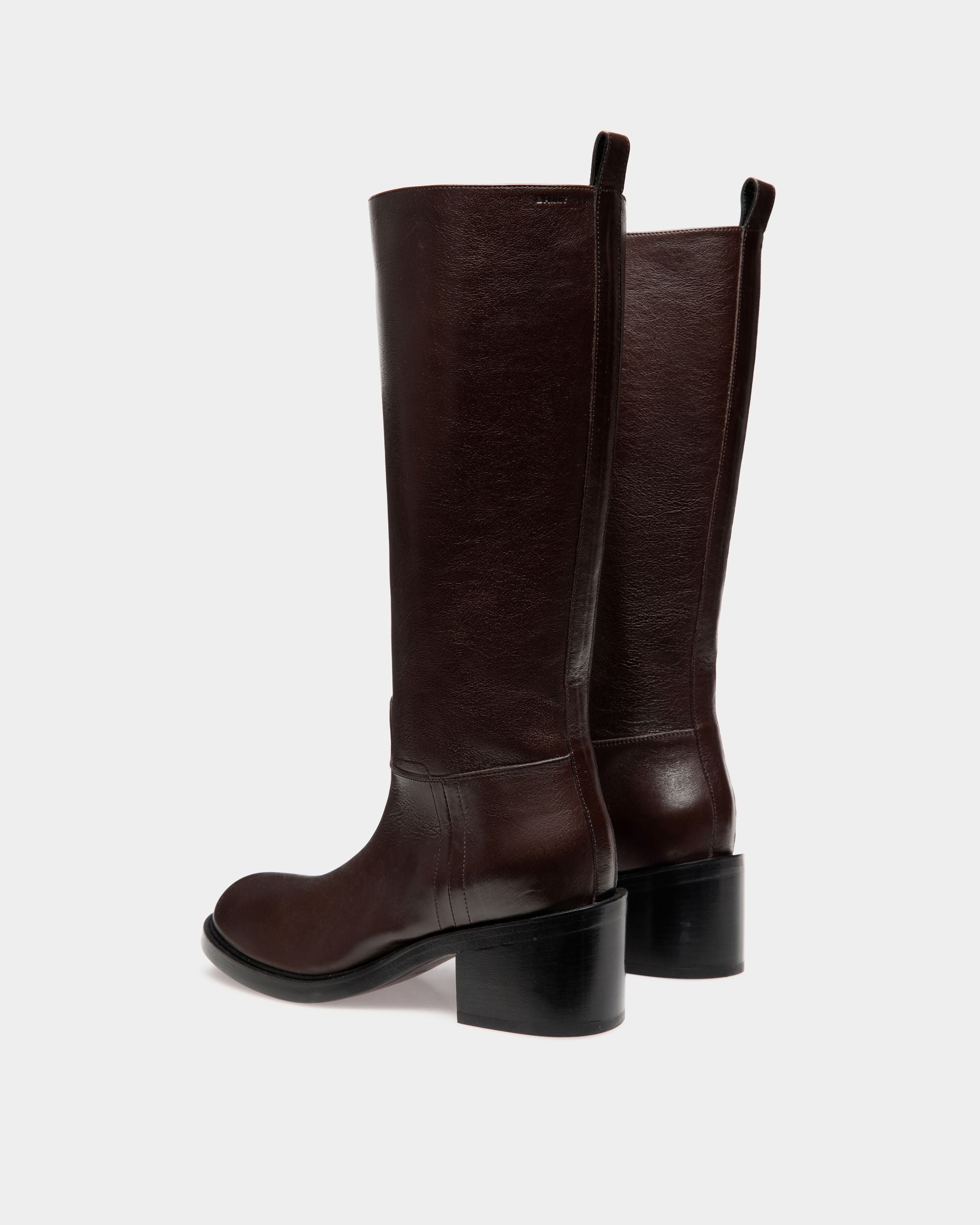 Botte Peggy En Cuir Marron - Femme - Bally - 03