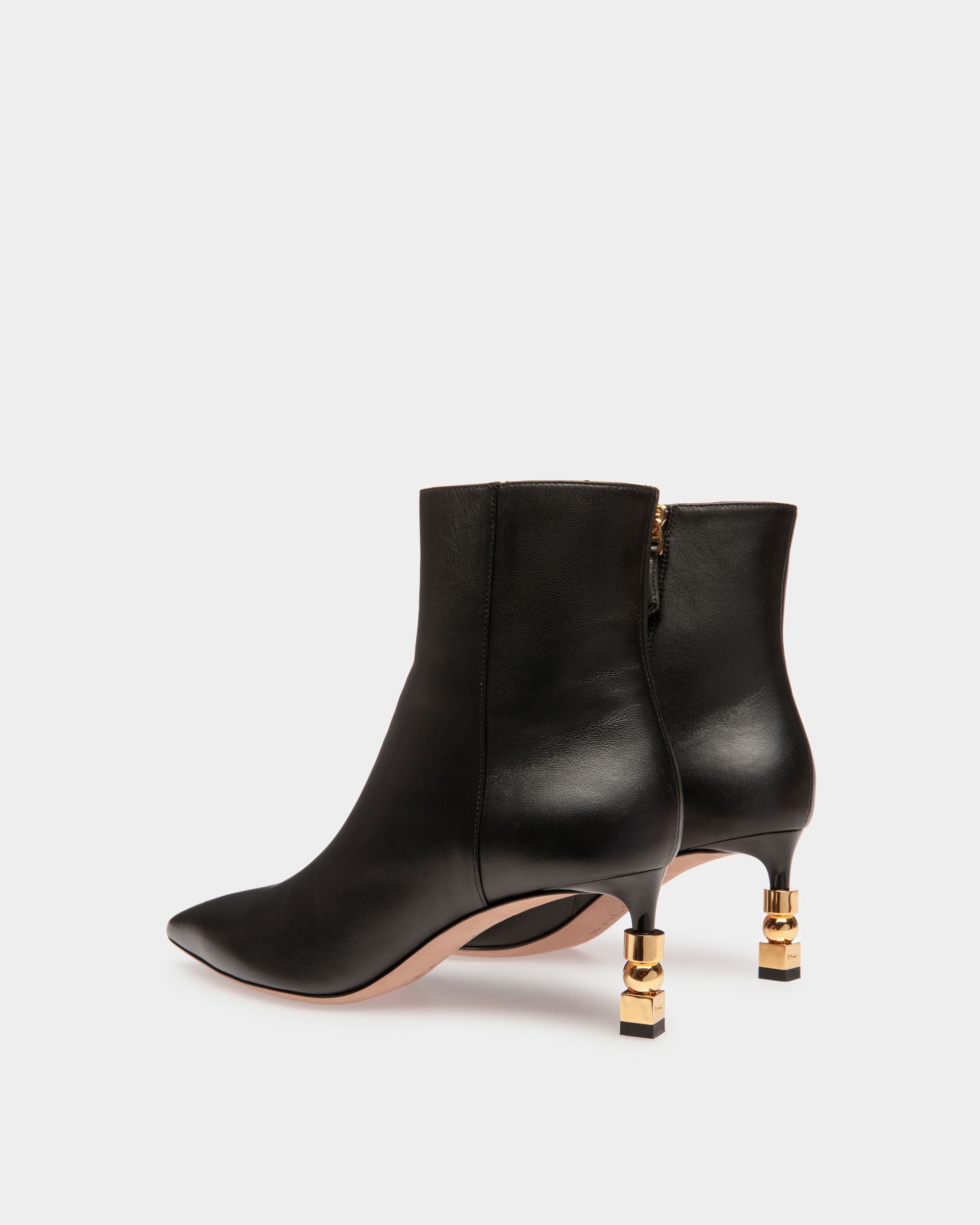 Bottines Block En Cuir Noir - Femme - Bally - 04