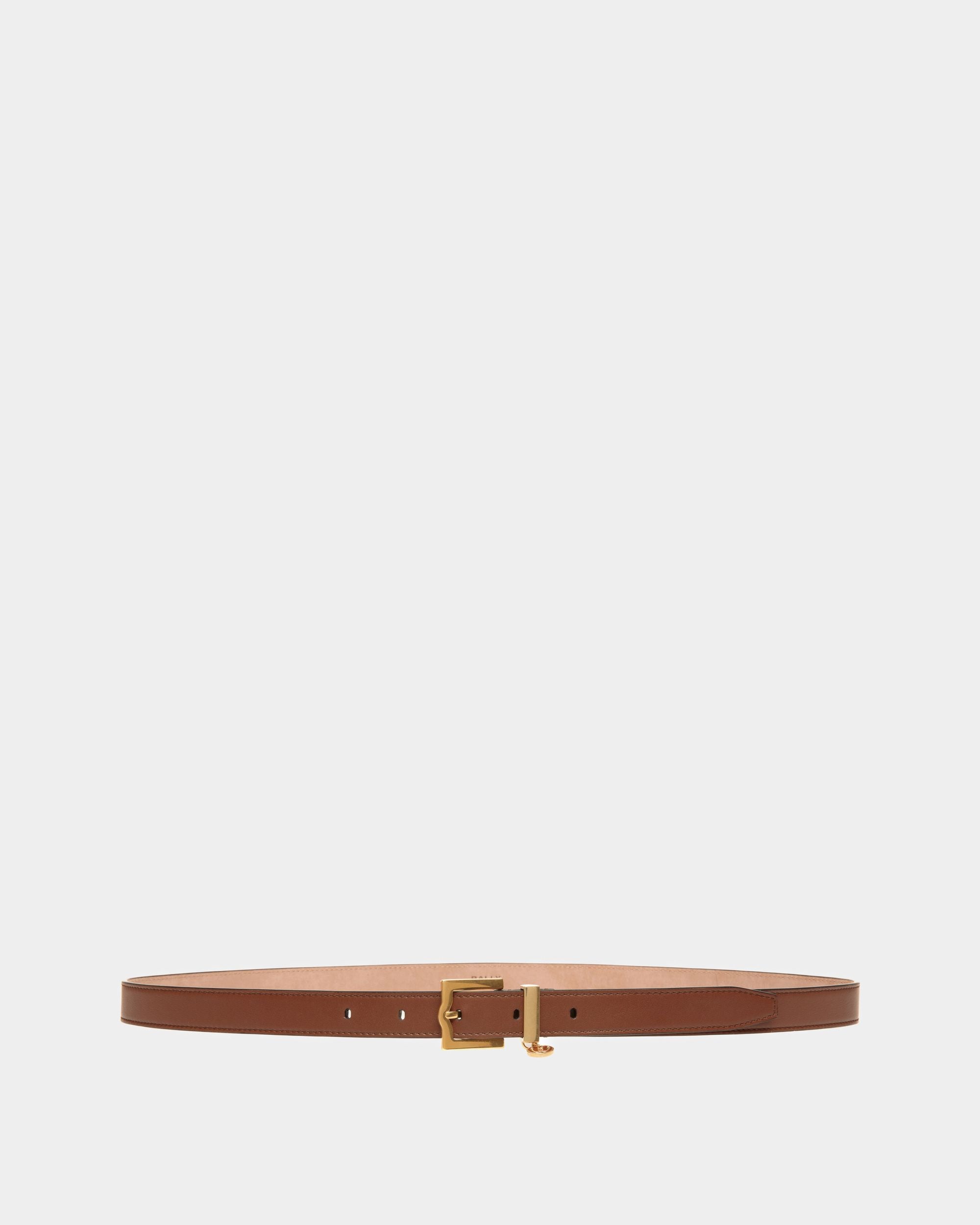 Ceinture Emblem 20 mm En Cuir Marron - Femme - Bally - 01