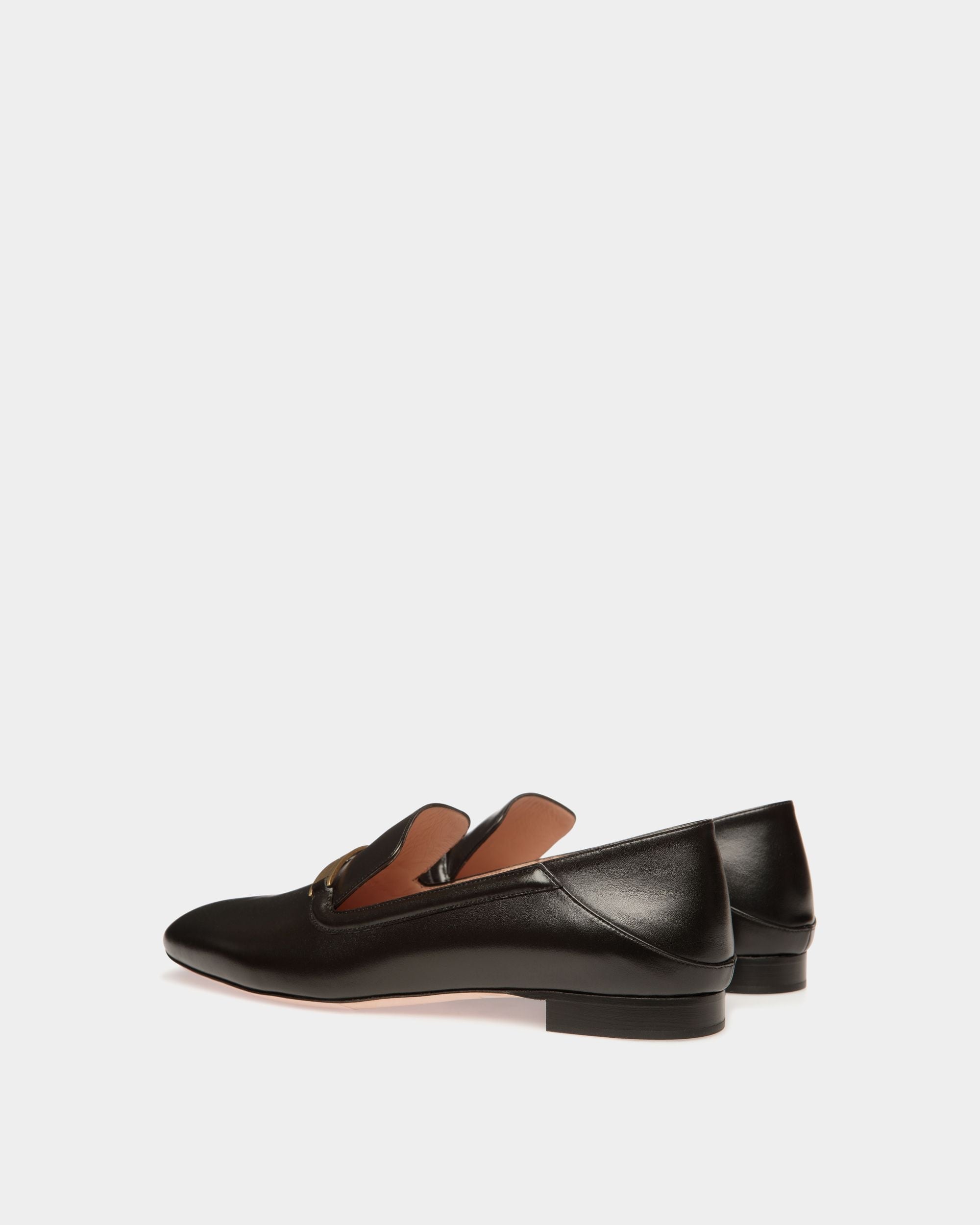 Slipper Deco En Cuir Noir - Femme - Bally - 03