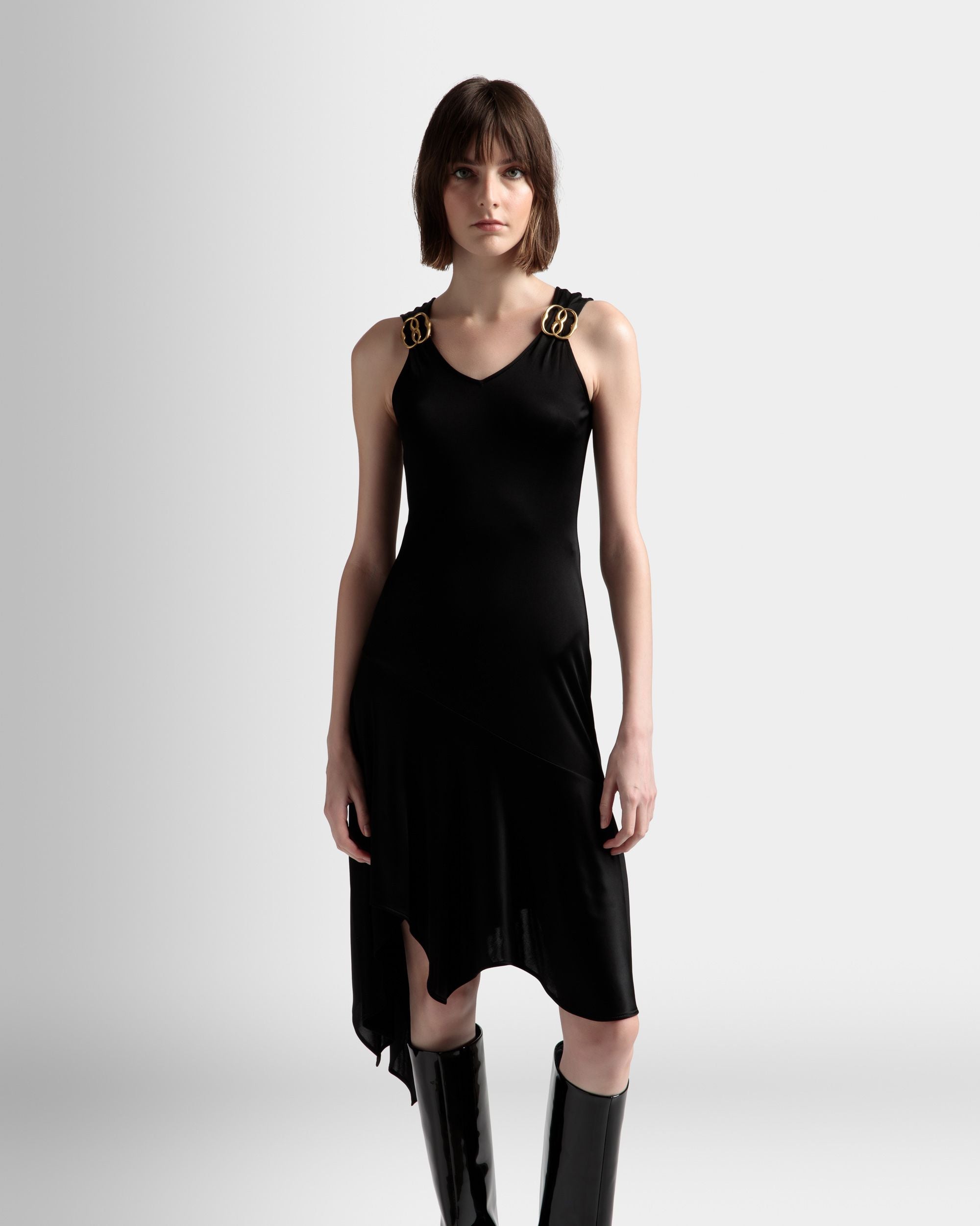 Robe asymétrique En viscose mélangée noire - Femme - Bally - 03