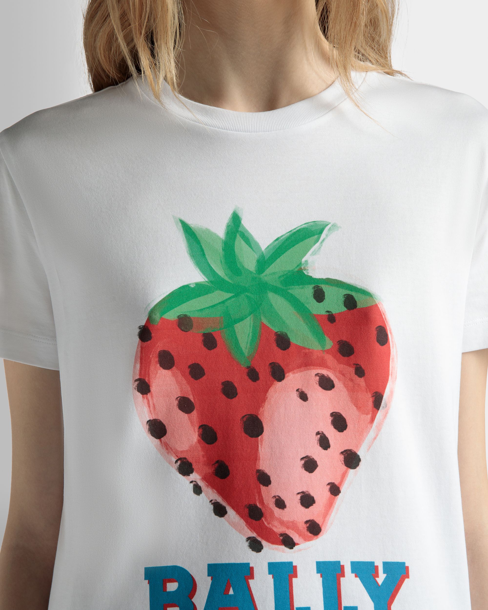 T-Shirt Imprimé En Coton Imprimé Strawberry - Femme - Bally - 04