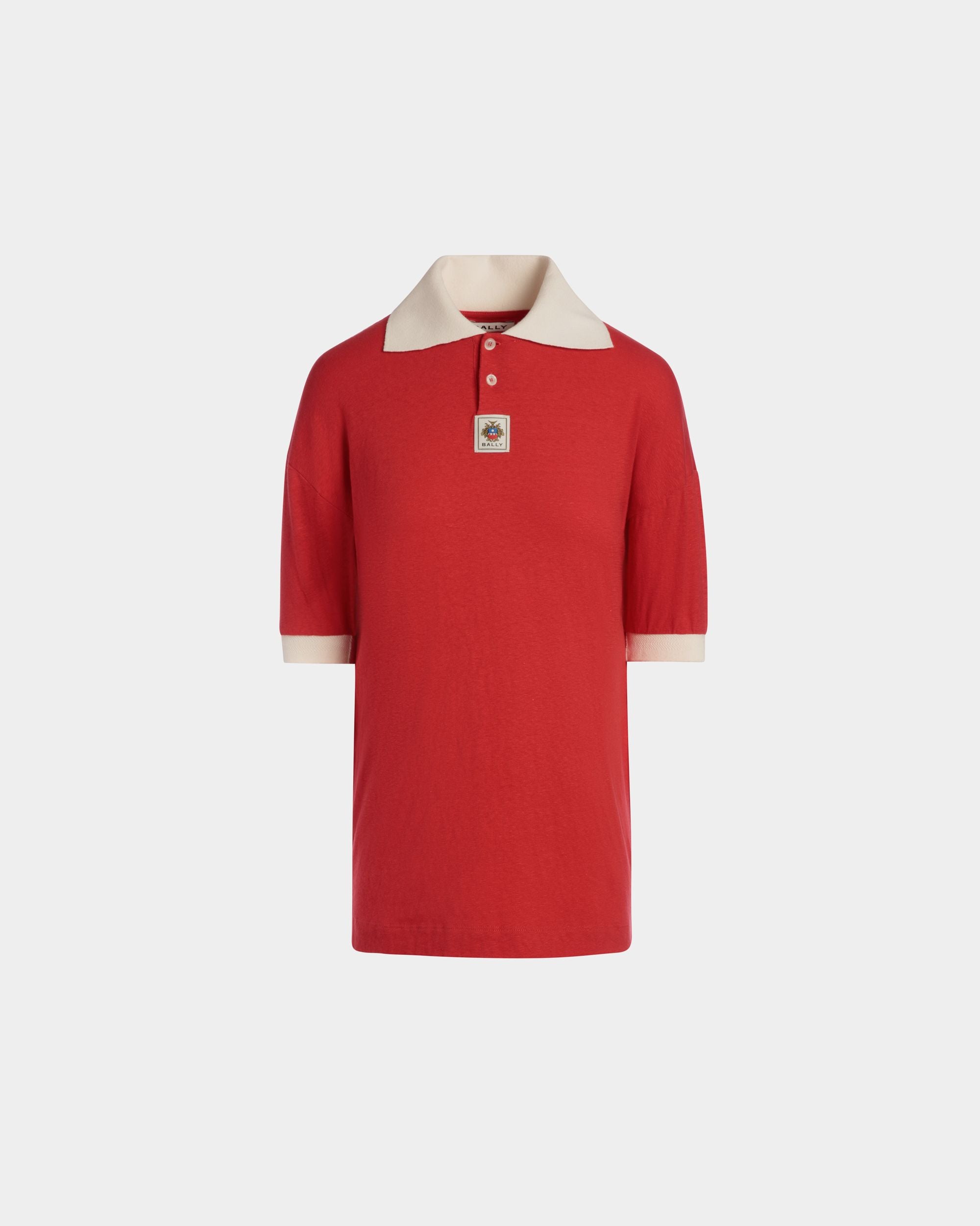 Polo Avec Logo Bally Crest En Coton Rouge - Femme - Bally - 01