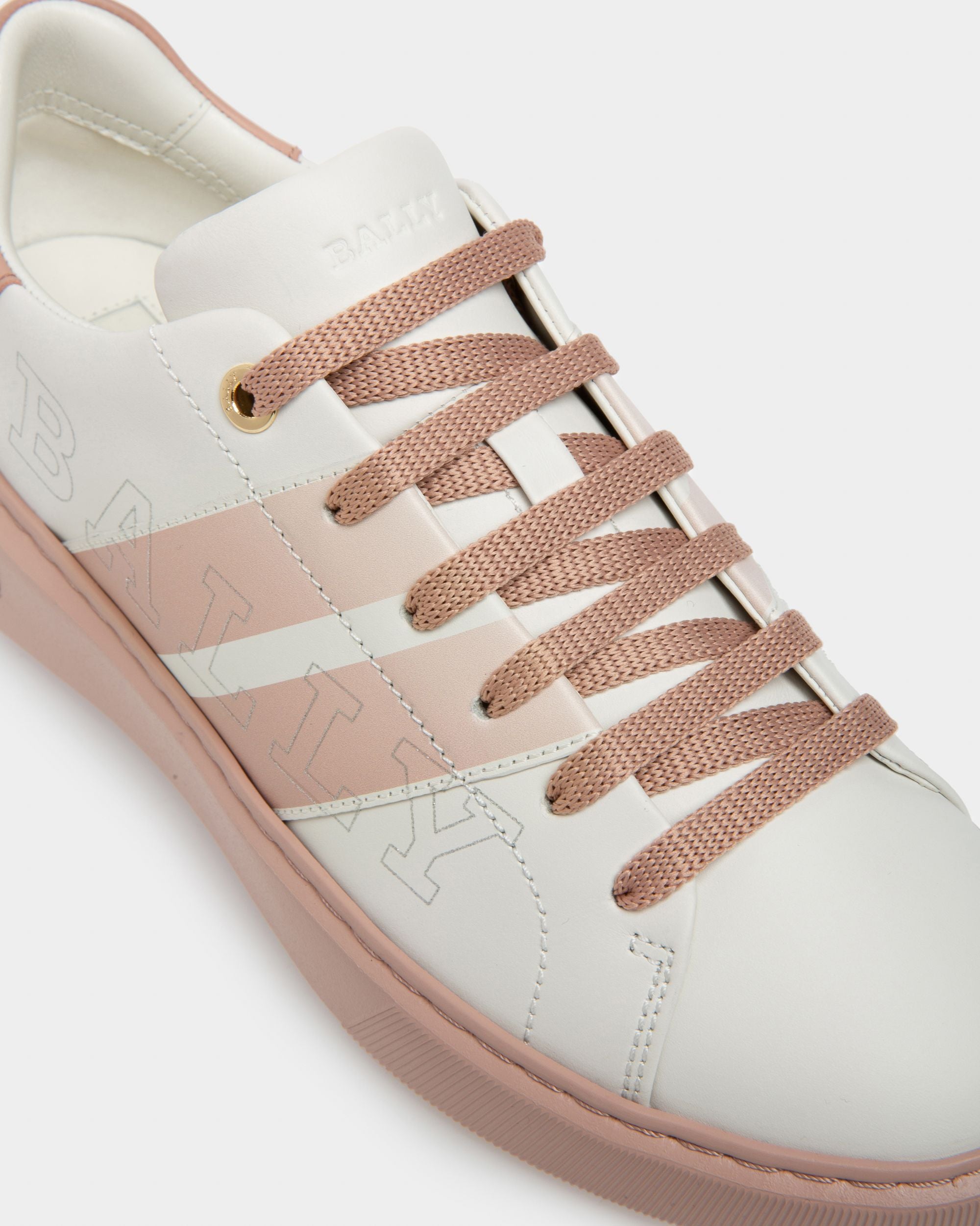 Myra Sneakers En Cuir Blanc Et Rose - Femme - Bally - 06