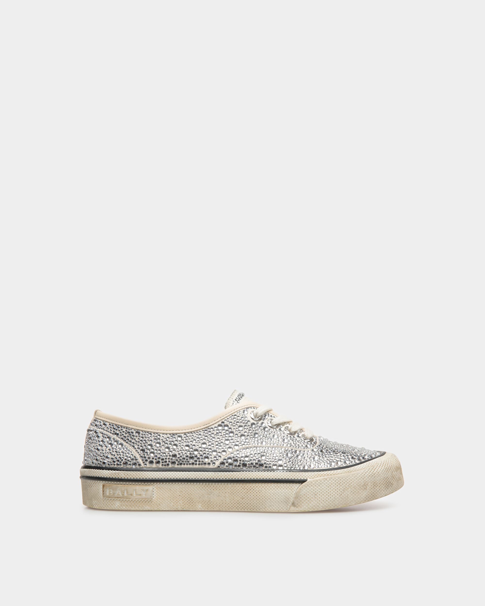 Sneakers Lawren En Cuir Ivoire Et Strass - Femme - Bally - 01