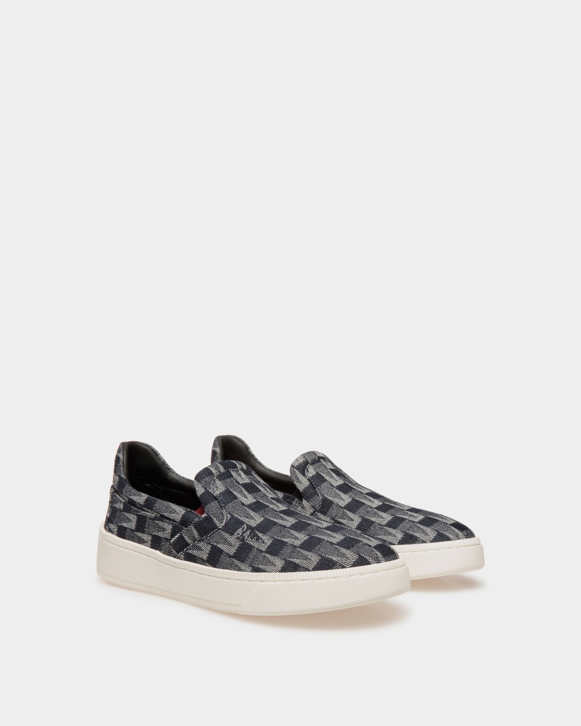 Sneaker Slip-On Raise En Denim Bleu - Femme - Bally - 02