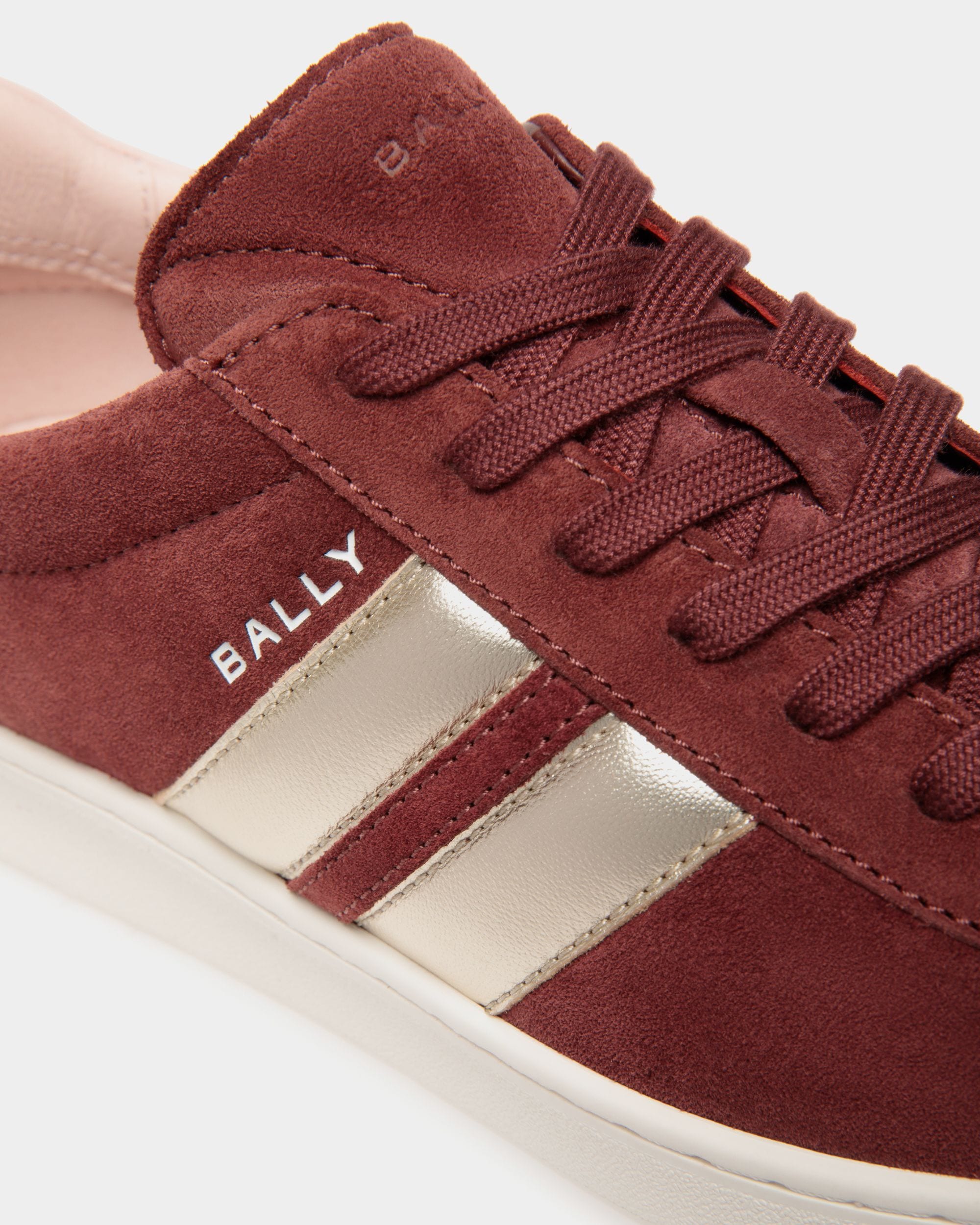 Sneaker Tennis En Cuir Suédé Andorra Et Light Pink - Femme - Bally - 04