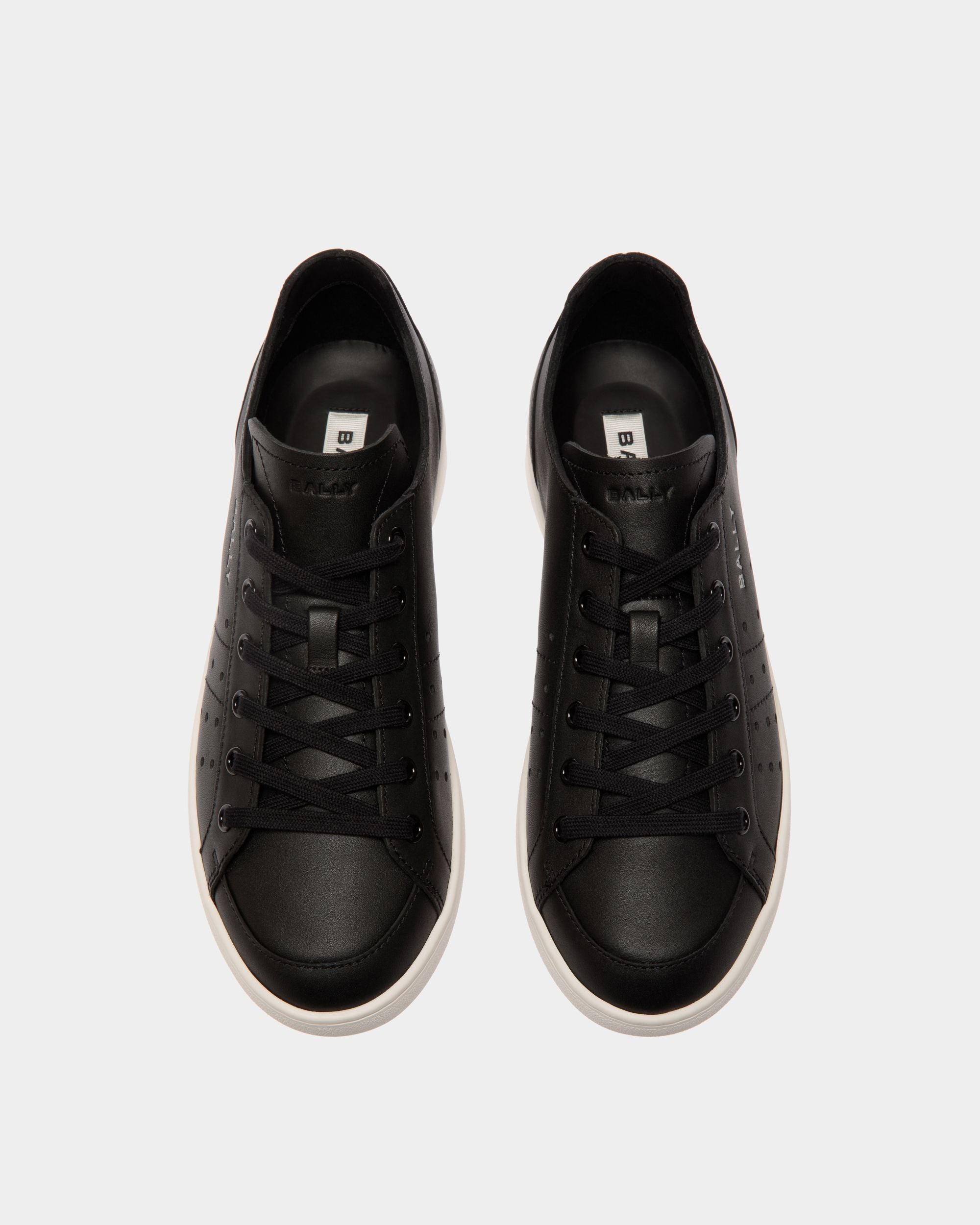 Sneaker Tennis En Cuir Noir - Femme - Bally - 04