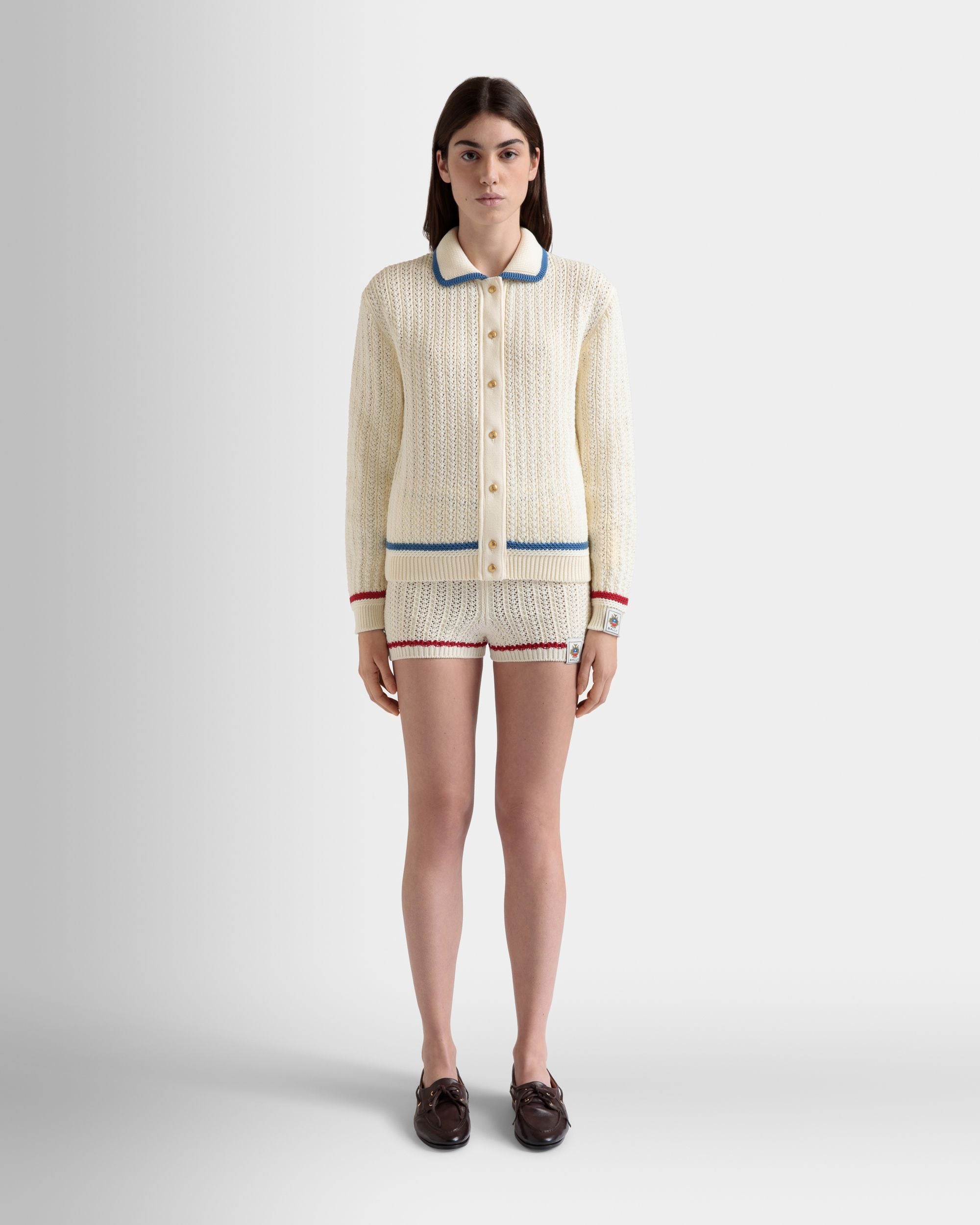 Cardigan En Coton Ivoire - Femme - Bally - 02