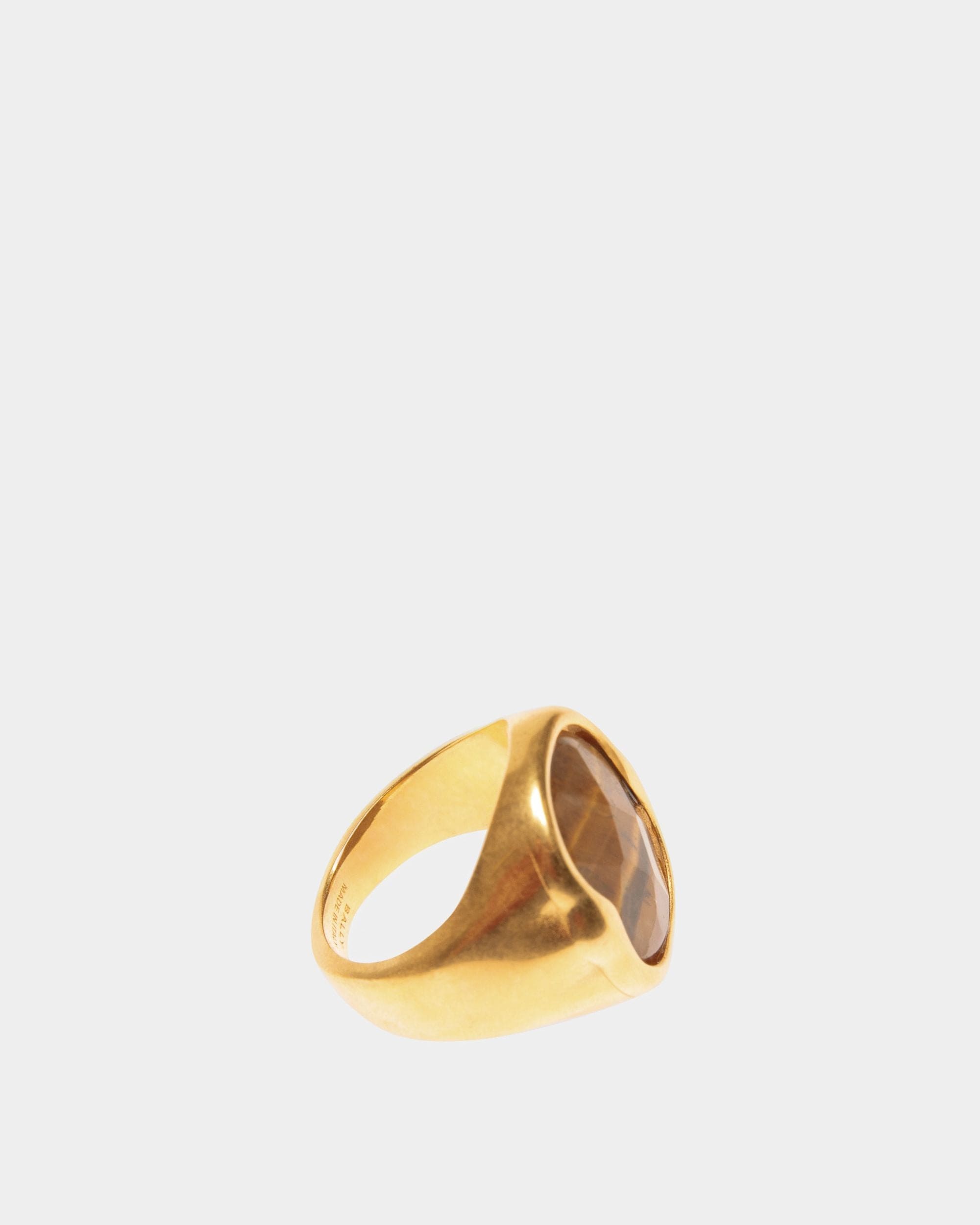 Bague Frame En Or Martelé - Femme - Bally - 01