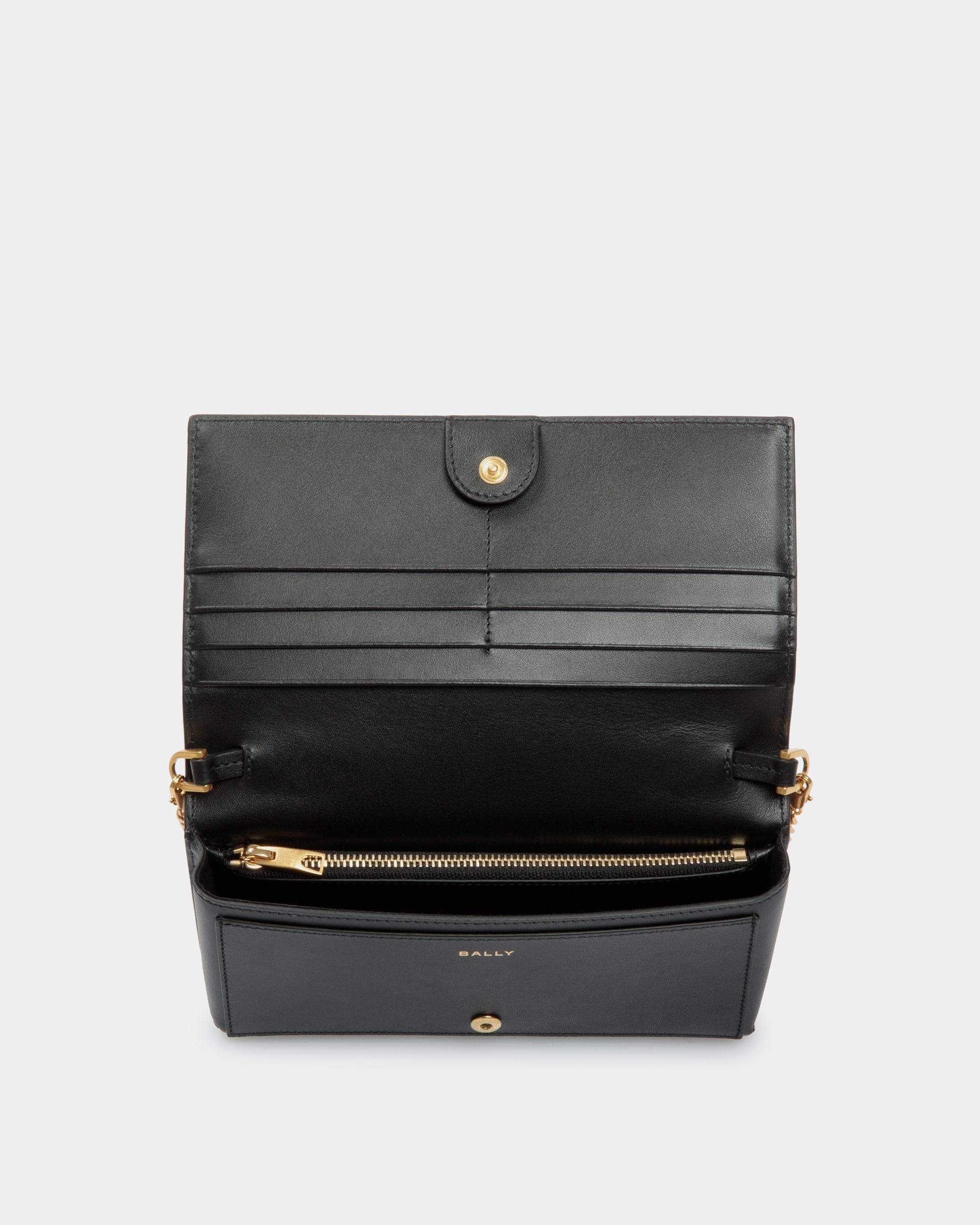 Portefeuille À Chaîne Code En Cuir Noir - Femme - Bally - 03