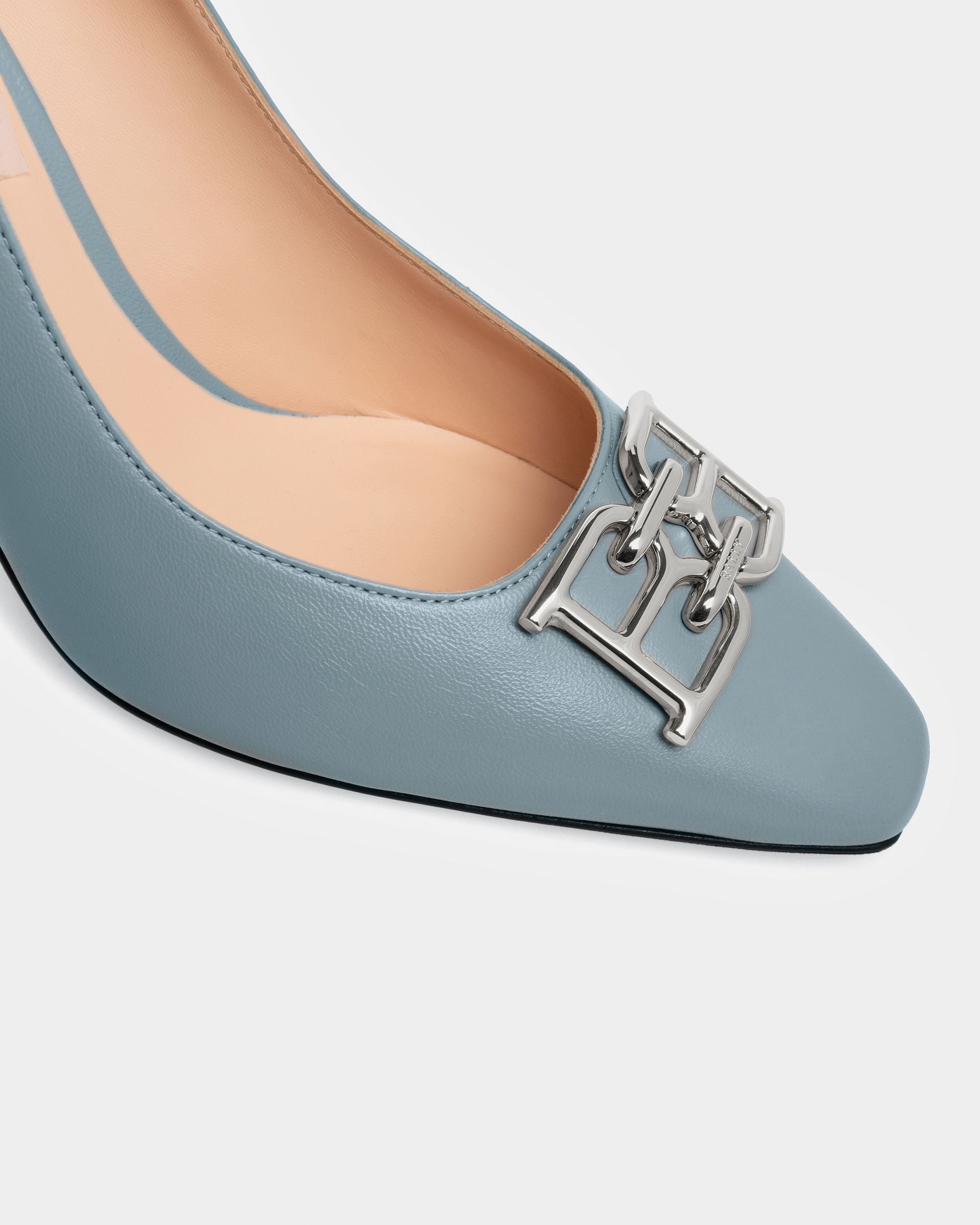 Evanca Escarpins En Cuir Bleu Clair - Femme - Bally - 04