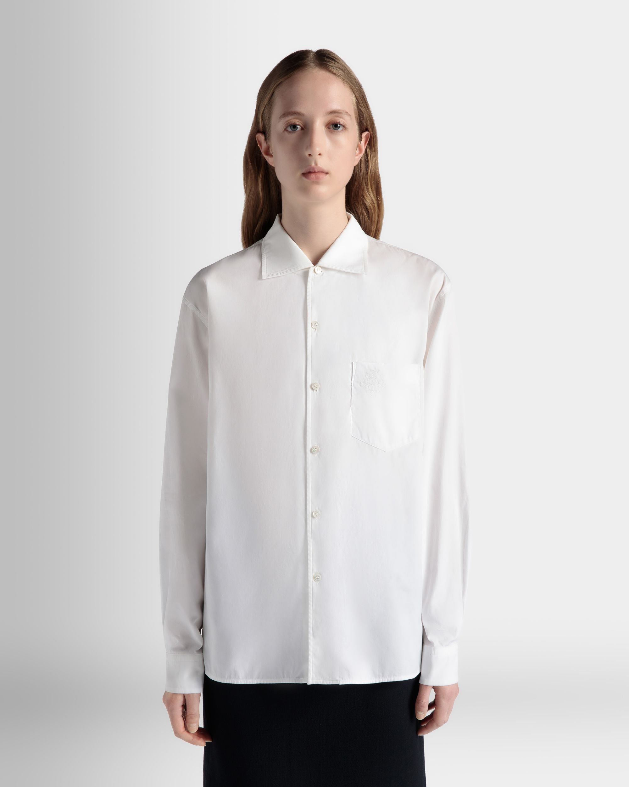 T-Shirt À Manches Longues En Coton Blanc - Femme - Bally - 03