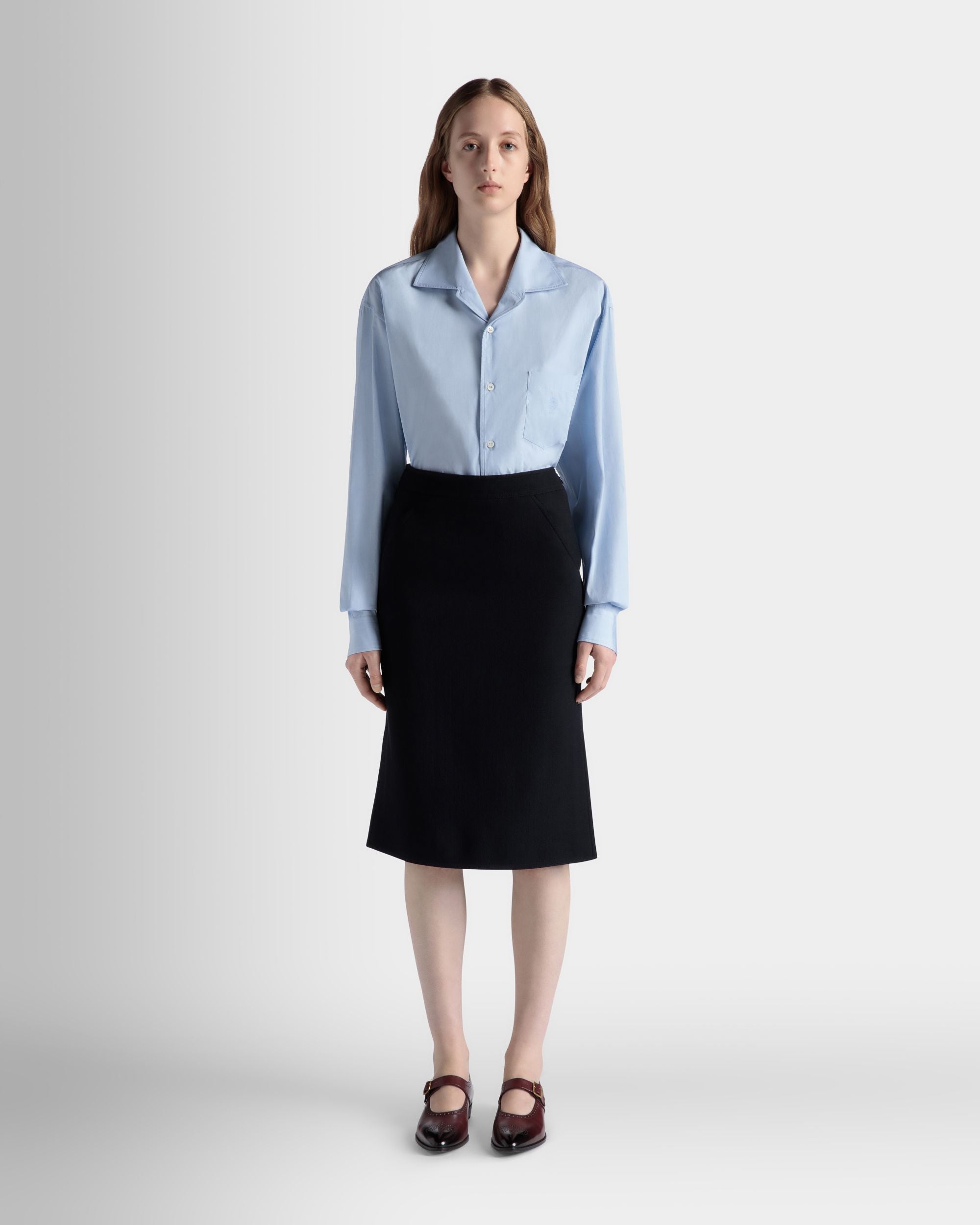 Chemise À Manches Longues En Coton Light Blue - Femme - Bally - 02