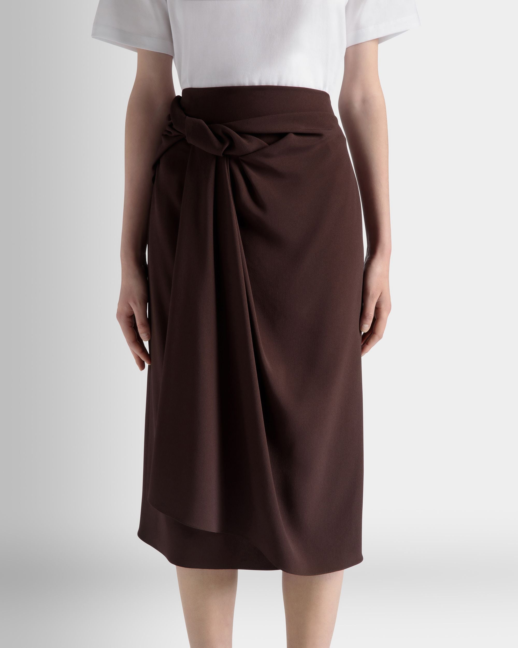 Jupe Midi En Viscose Mélangée Ebano - Femme - Bally - 03